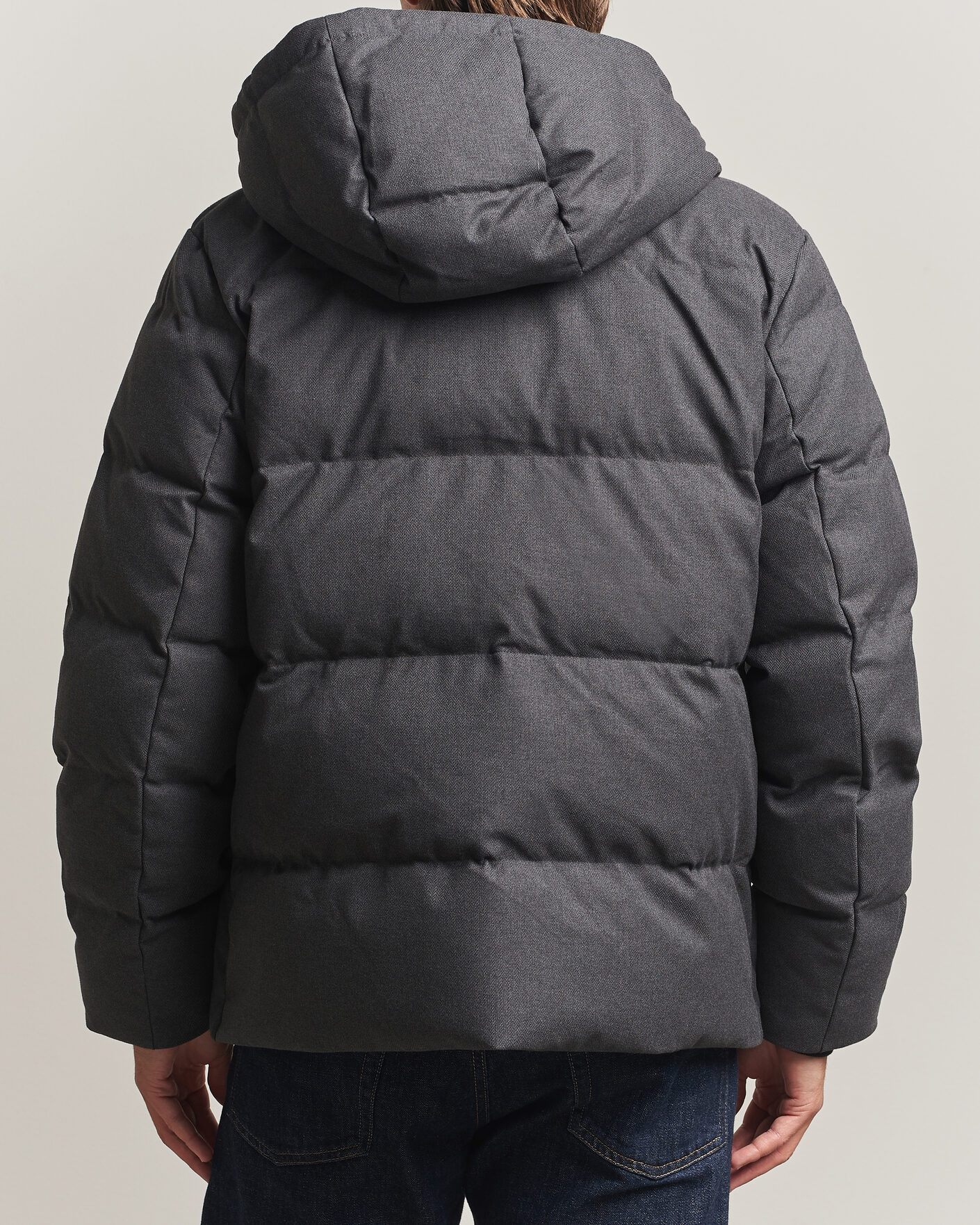 Uomini | Giacche | Gant | Flannel Down Hooded Jacket Black Grey