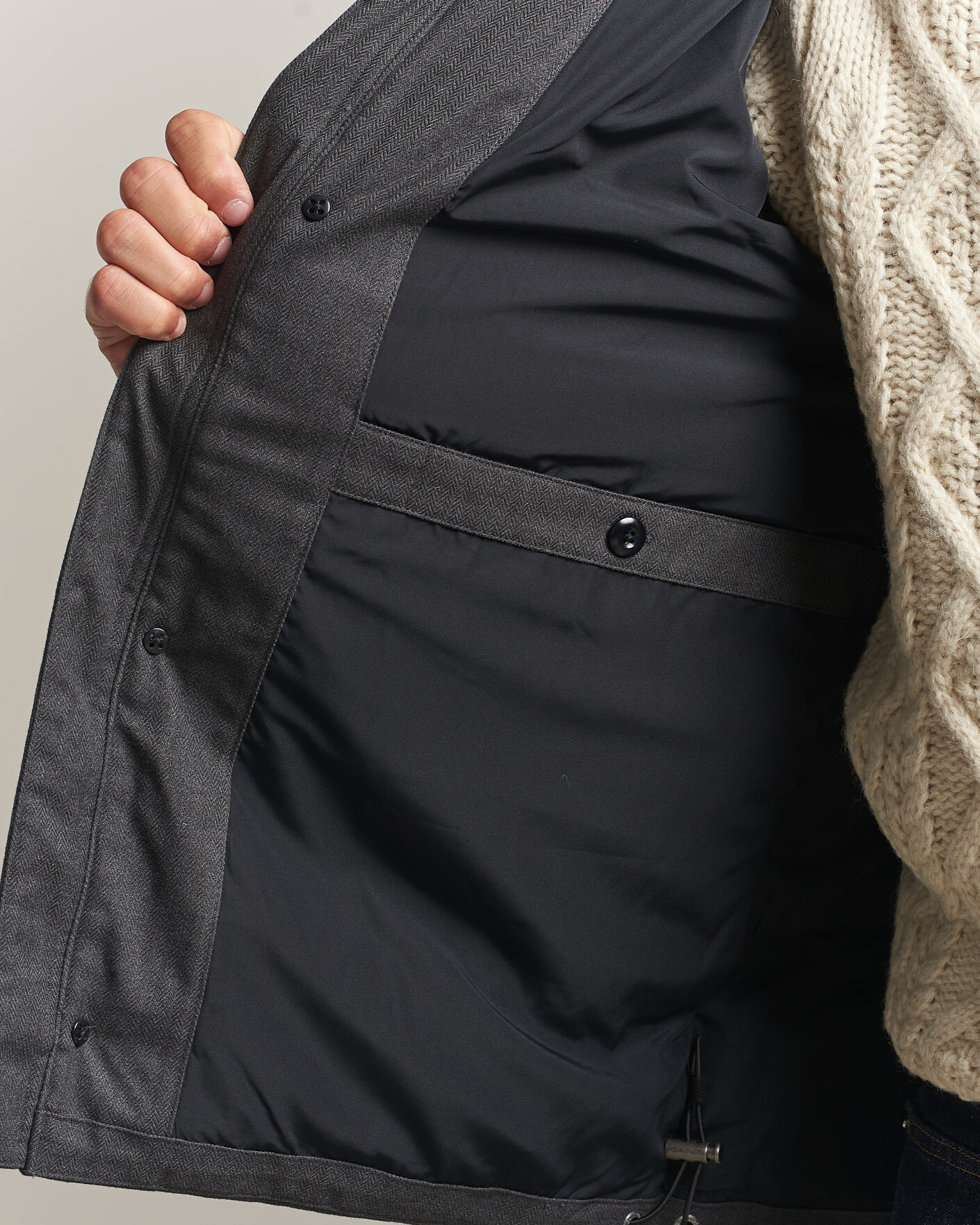 Uomini | Giacche | Gant | Flannel Down Hooded Jacket Black Grey