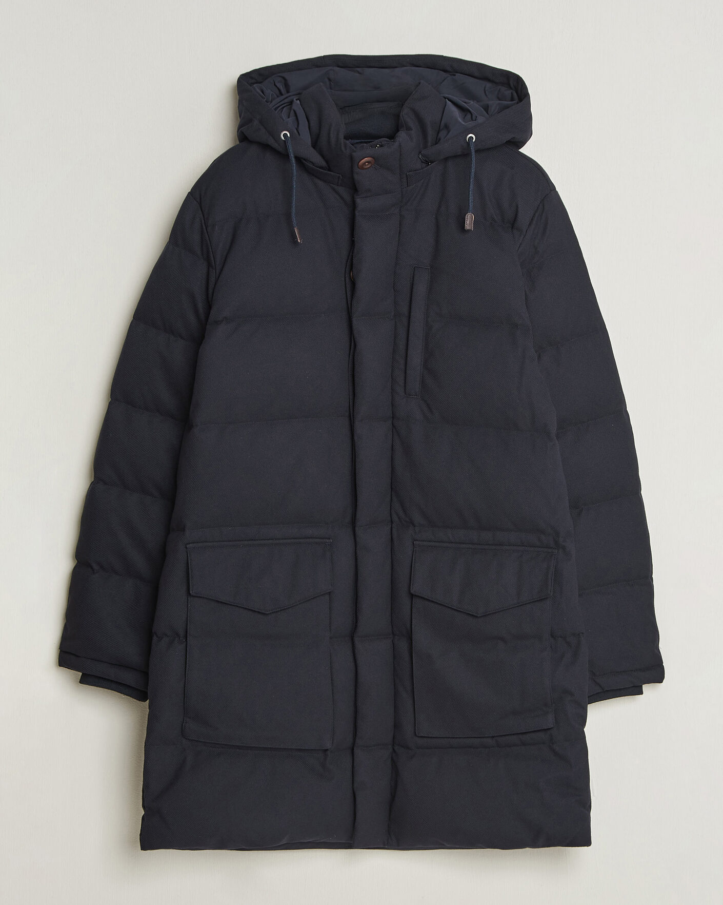 Uomini | Giacche | Gant | Flannel Down Hooded Parka Evening Blue