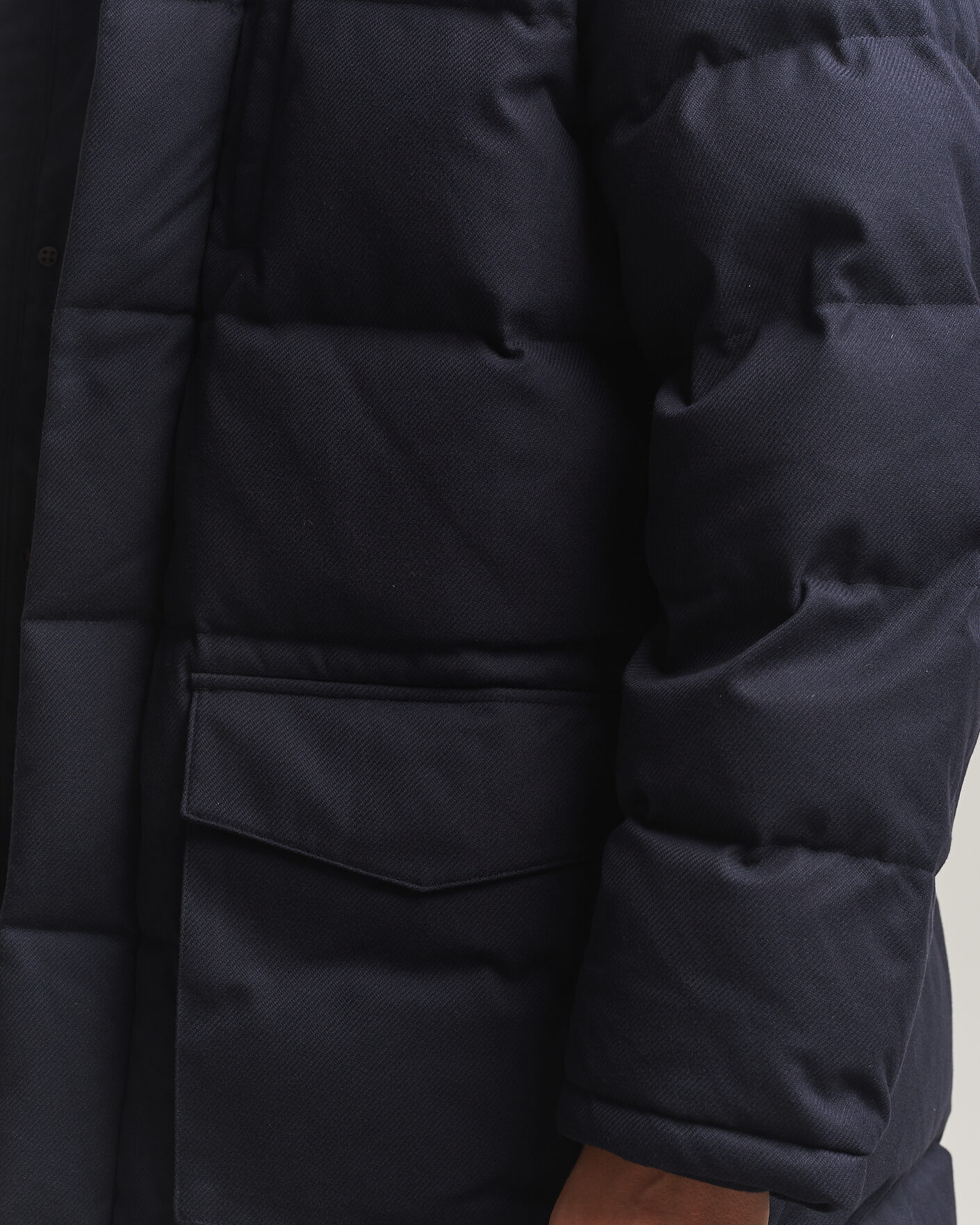 Uomini | Giacche | Gant | Flannel Down Hooded Parka Evening Blue
