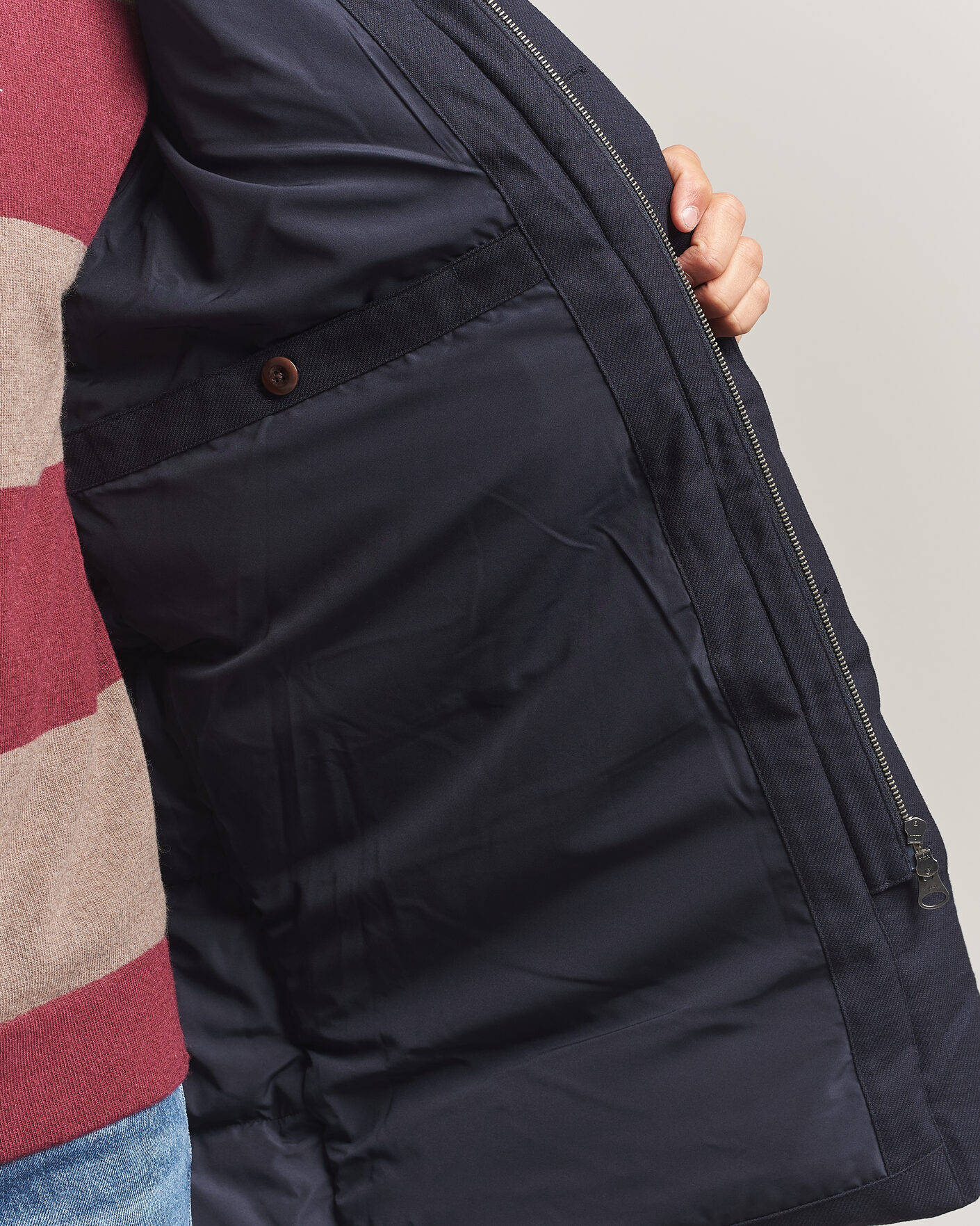 Uomini | Giacche | Gant | Flannel Down Hooded Parka Evening Blue