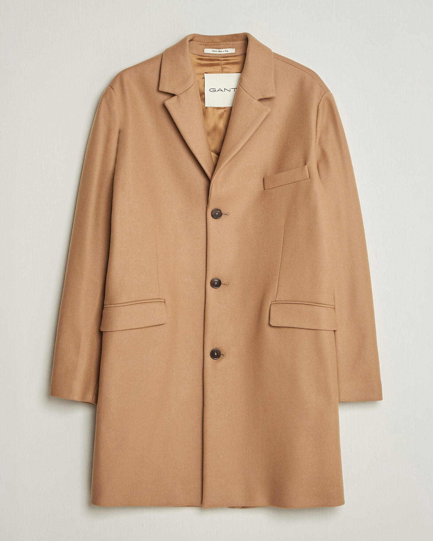Uomini | Giacche | Gant | Classic Wool/Cashmere Coat Light Taupe