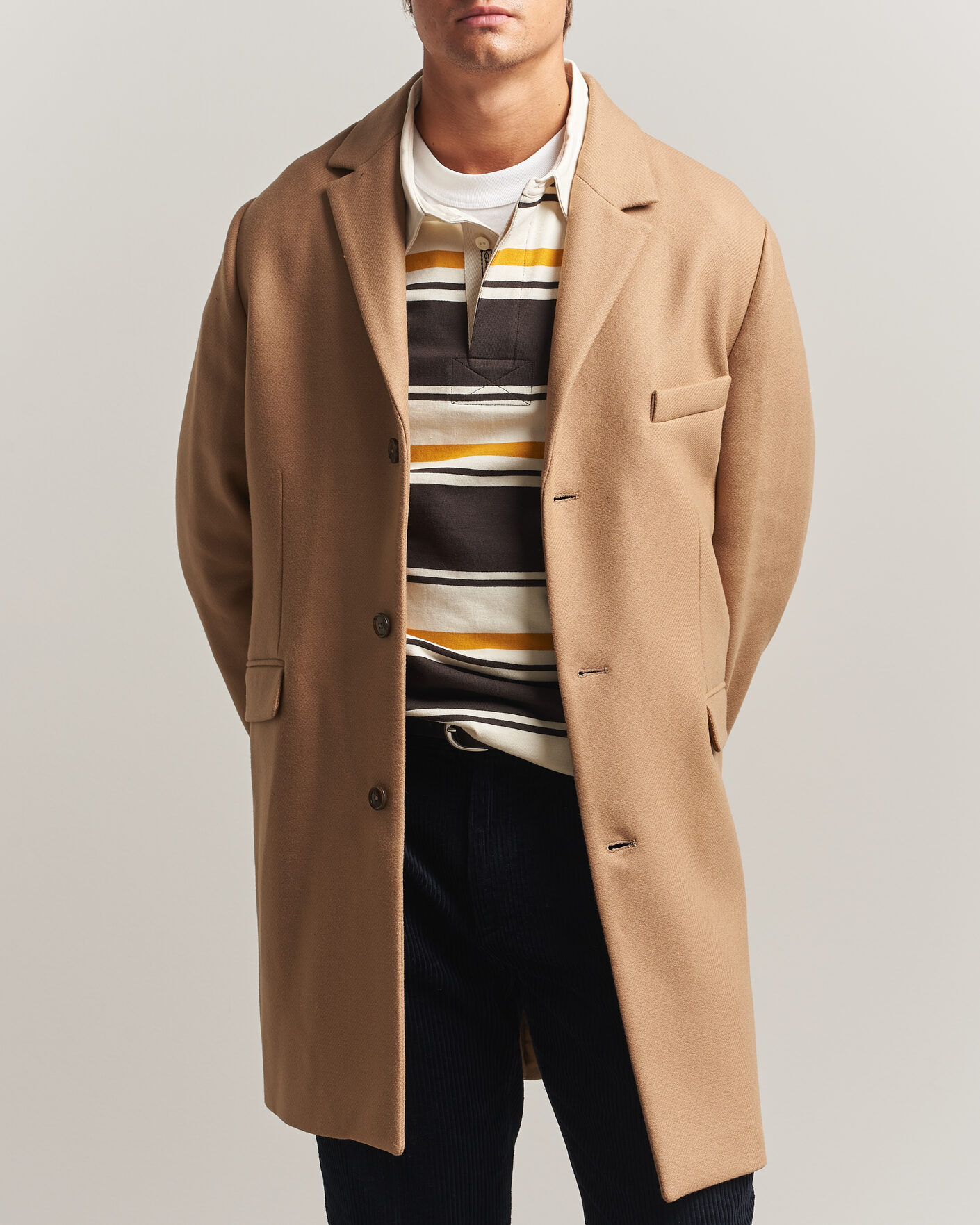 Uomini | Giacche | Gant | Classic Wool/Cashmere Coat Light Taupe