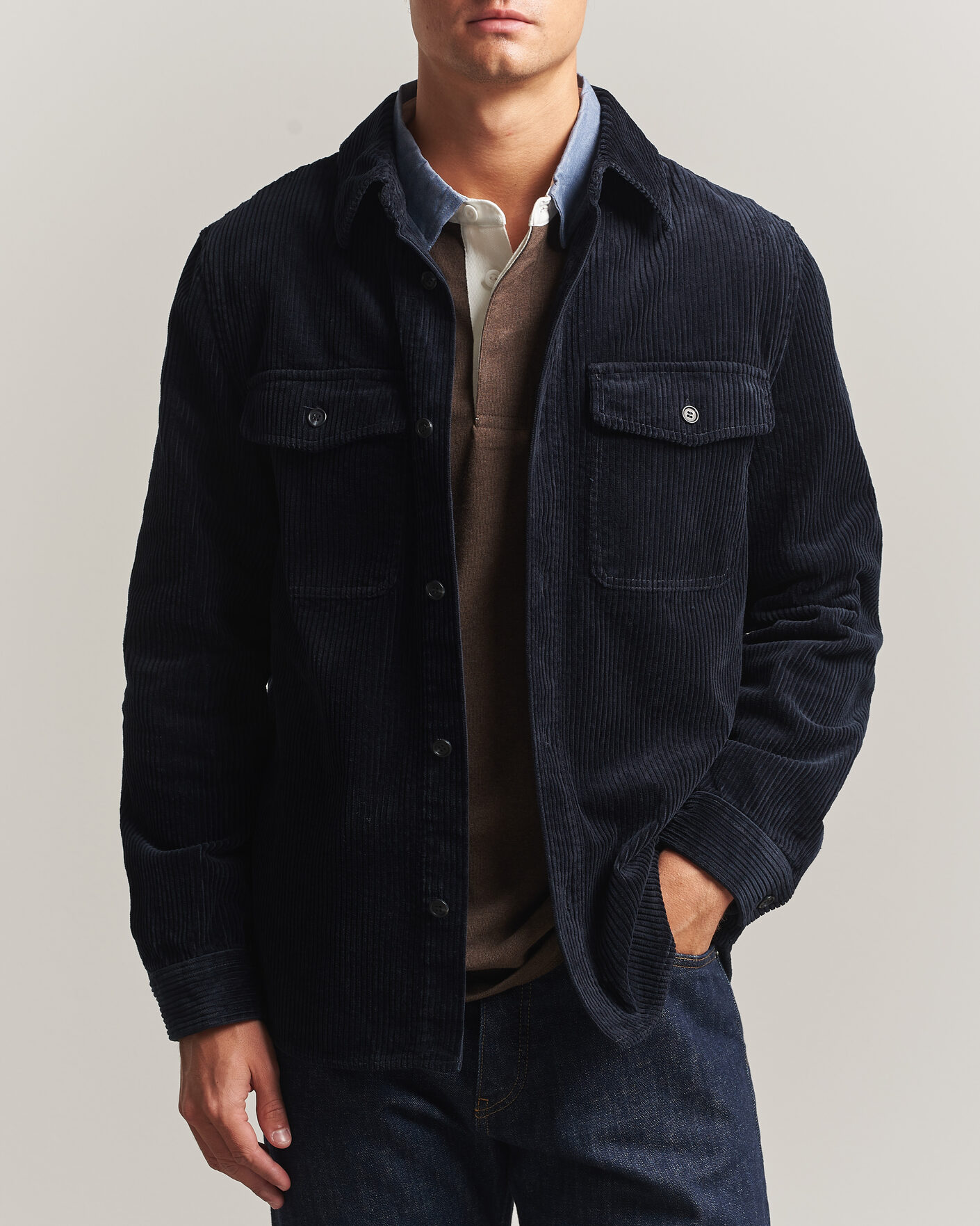 Uomini | Camicie | Gant | Regular Fit Corduroy Overshirt Evening Blue