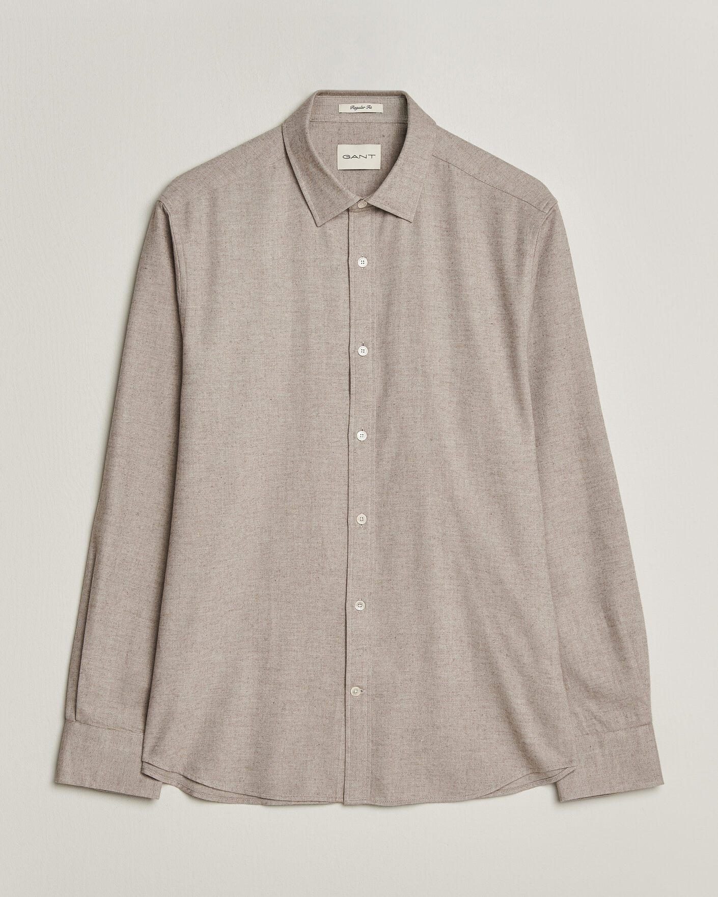 Uomini | Camicie | Gant | Regular Fit Flannel Shirt Light Brown Melange