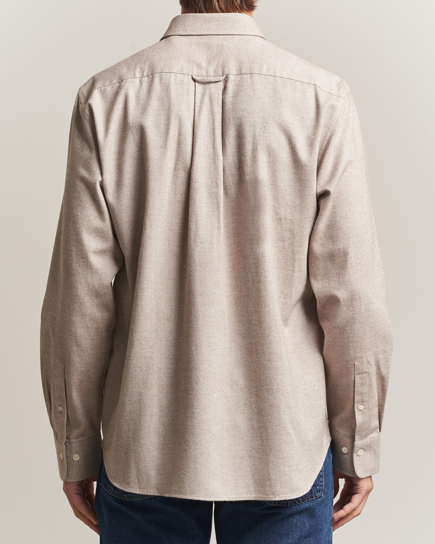 Uomini | Camicie | Gant | Regular Fit Flannel Shirt Light Brown Melange