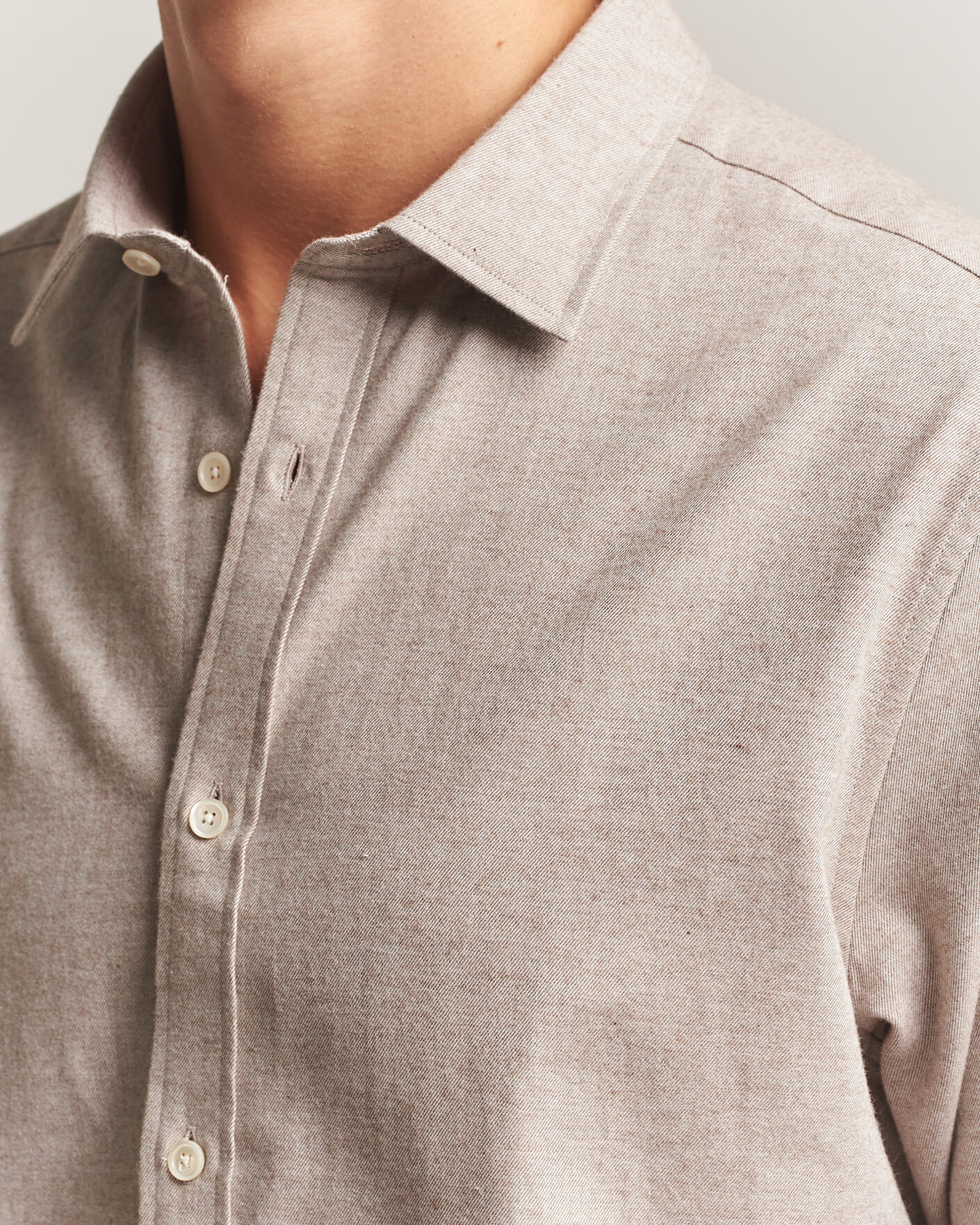 Uomini | Camicie | Gant | Regular Fit Flannel Shirt Light Brown Melange