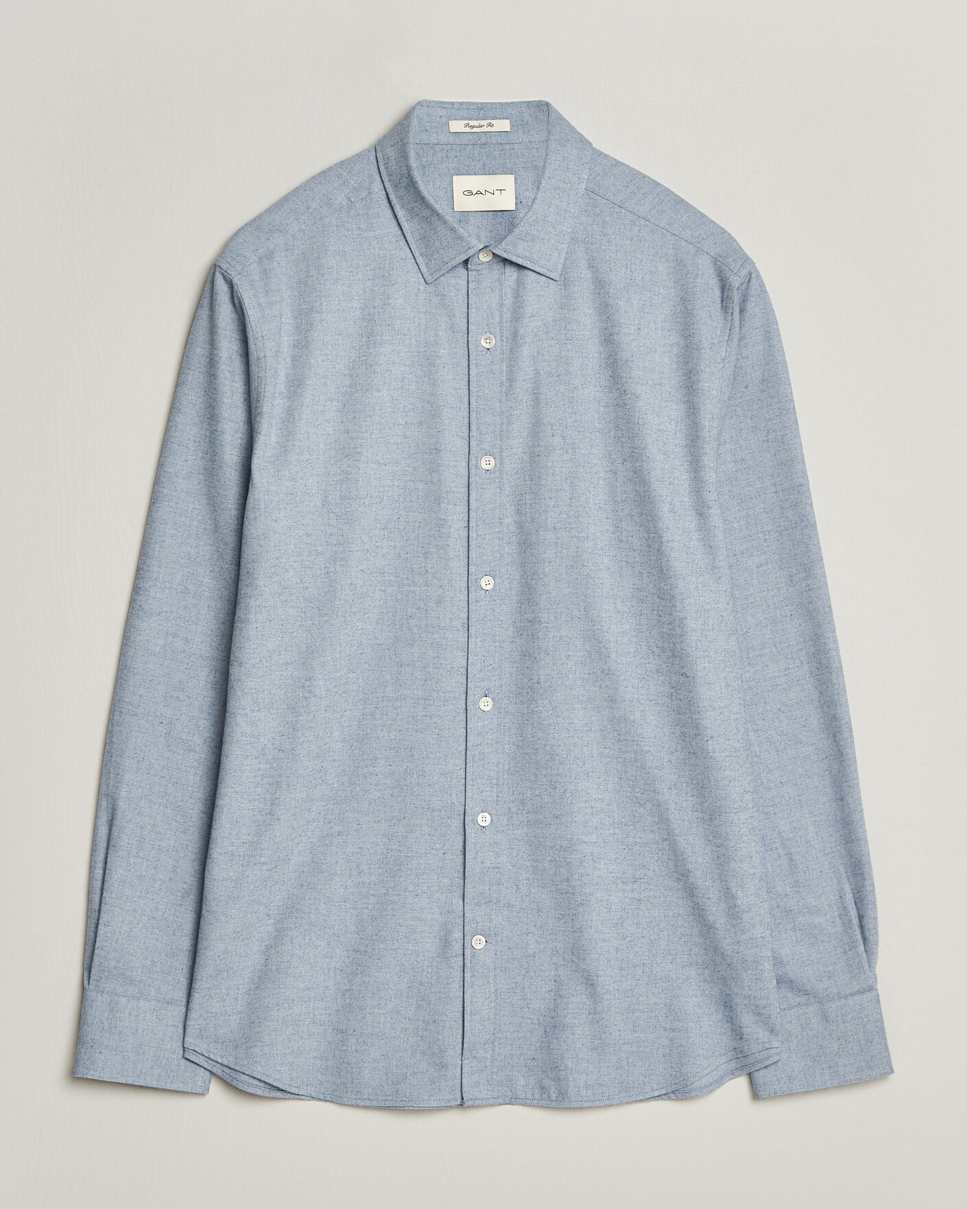Uomini | Camicie | Gant | Regular Fit Flannel Shirt Light Blue Melange