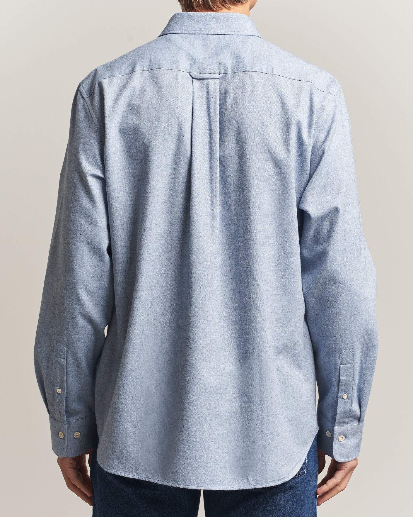 Uomini | Camicie | Gant | Regular Fit Flannel Shirt Light Blue Melange