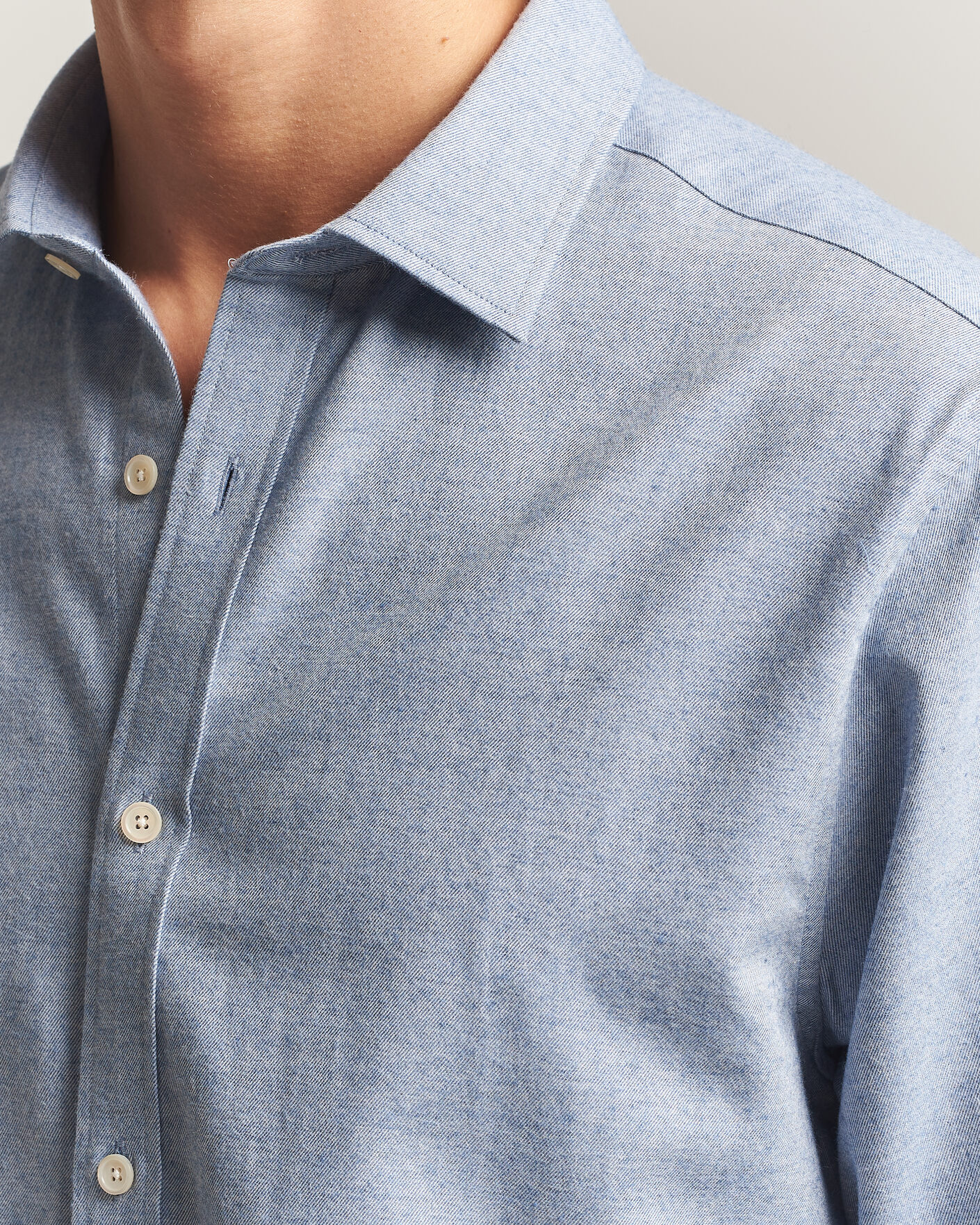 Uomini | Camicie | Gant | Regular Fit Flannel Shirt Light Blue Melange