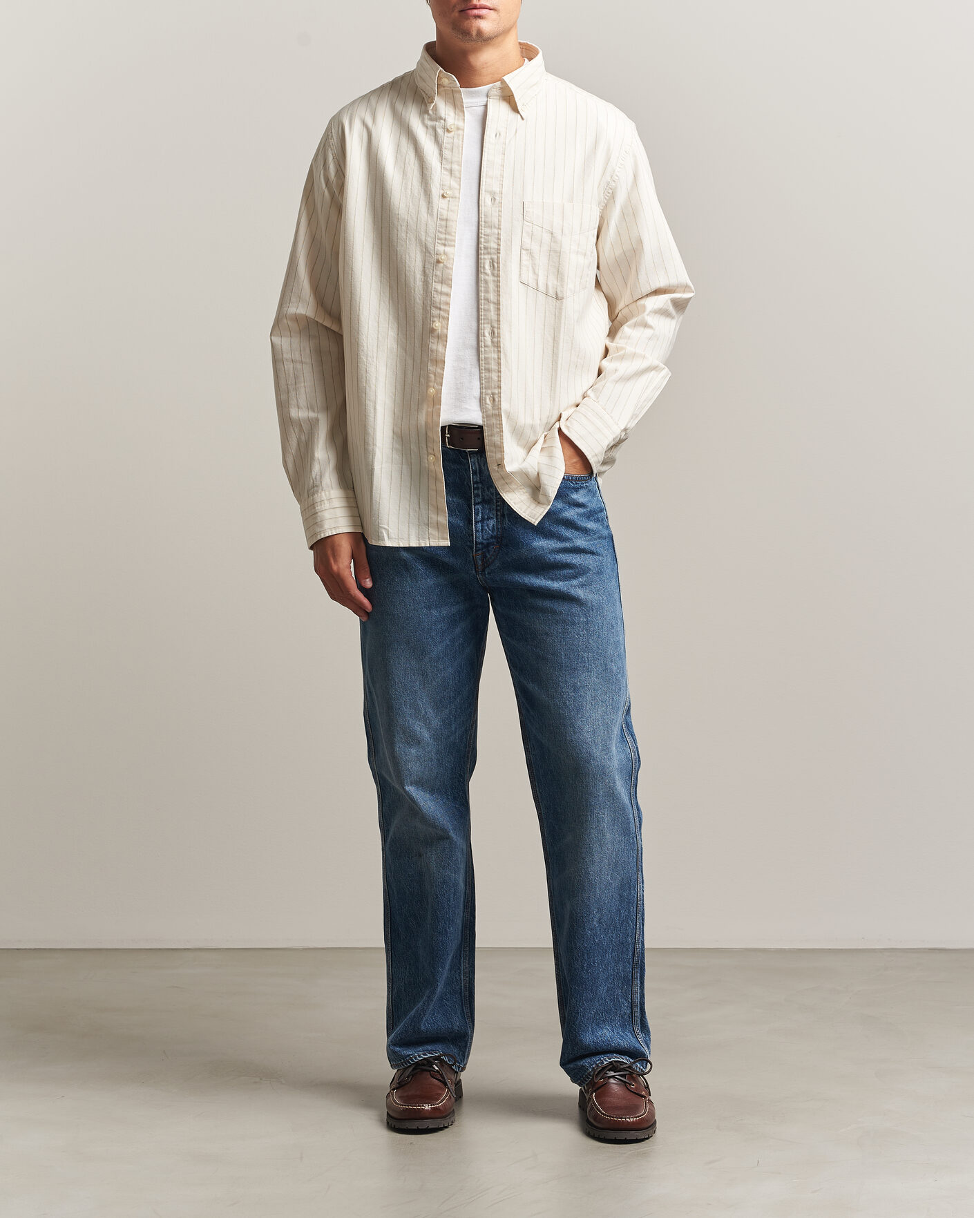 Uomini | Camicie | Gant | Regular Fit Archive Oxford Striped Shirt Cream
