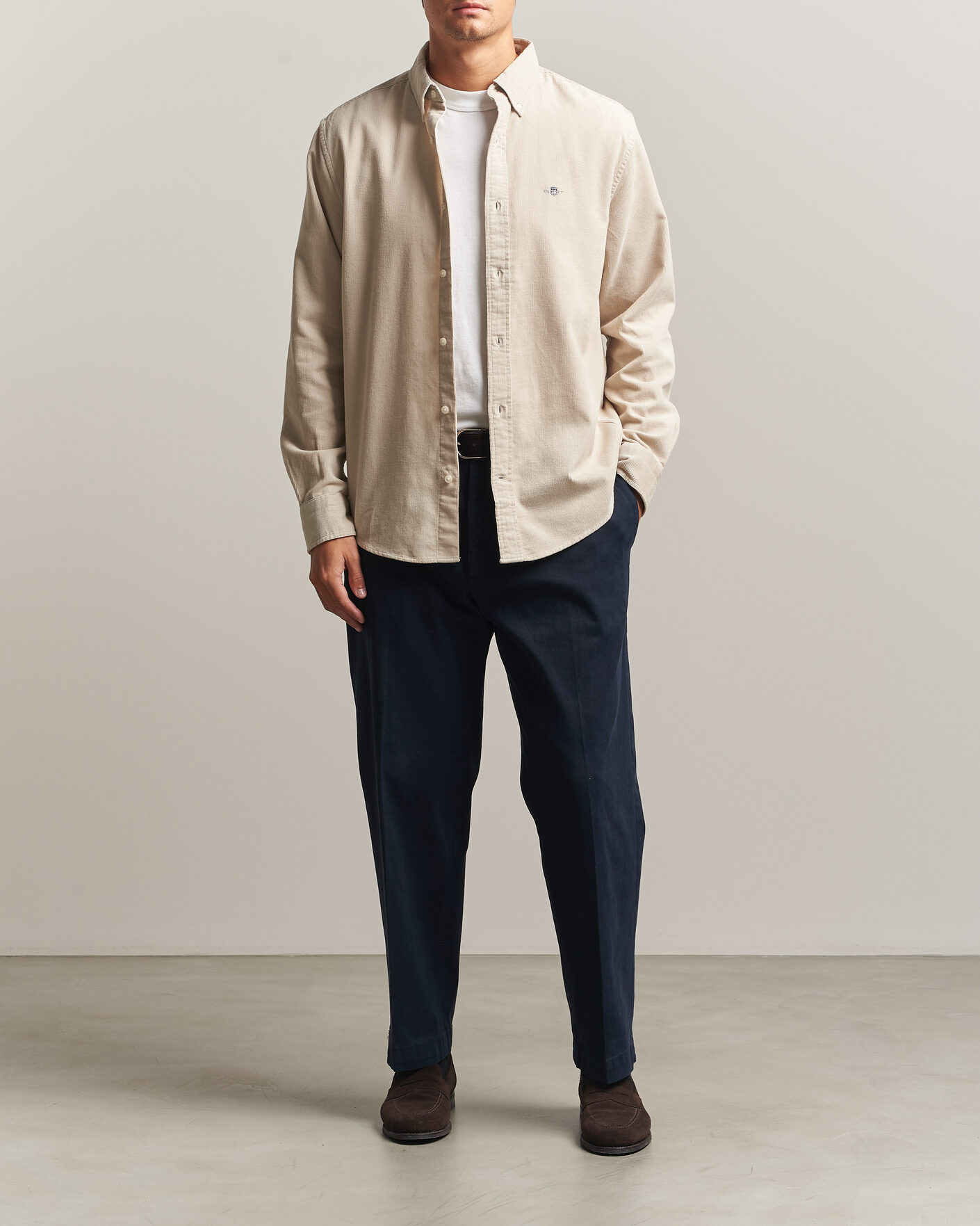 Uomini | Camicie | Gant | Regular Fit Corduroy Shirt Clay Beige