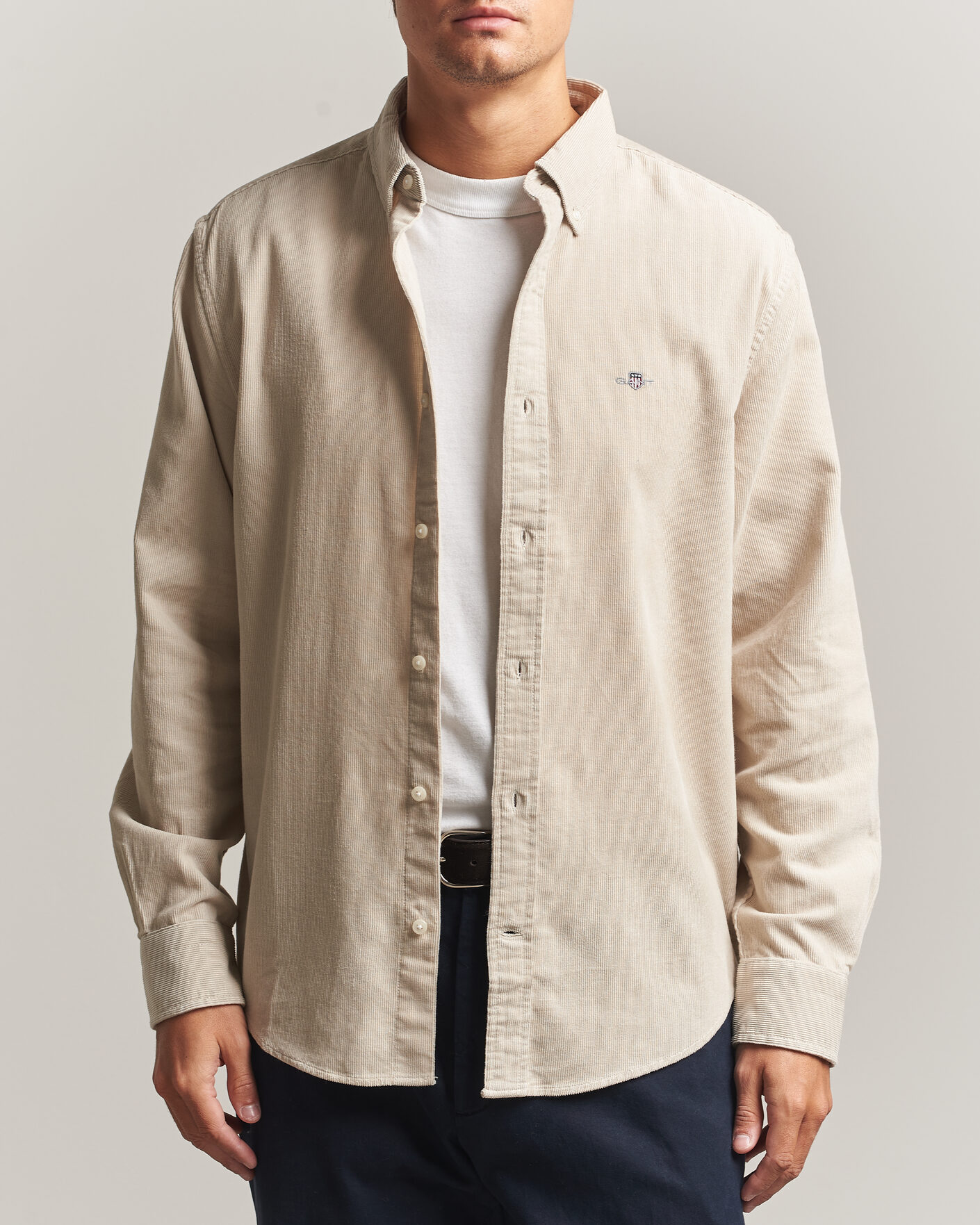 Uomini | Camicie | Gant | Regular Fit Corduroy Shirt Clay Beige