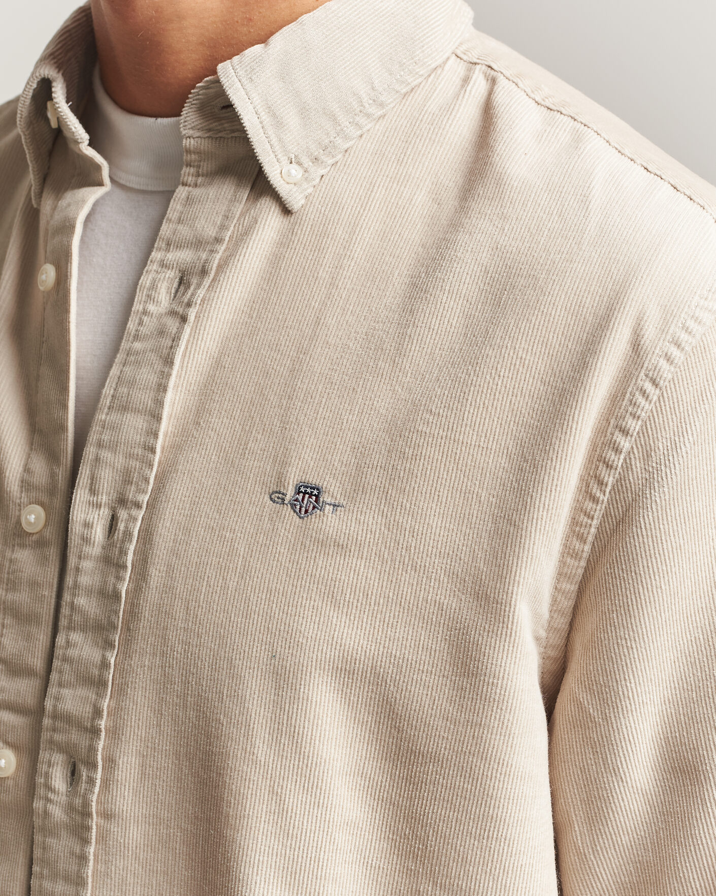 Uomini | Camicie | Gant | Regular Fit Corduroy Shirt Clay Beige