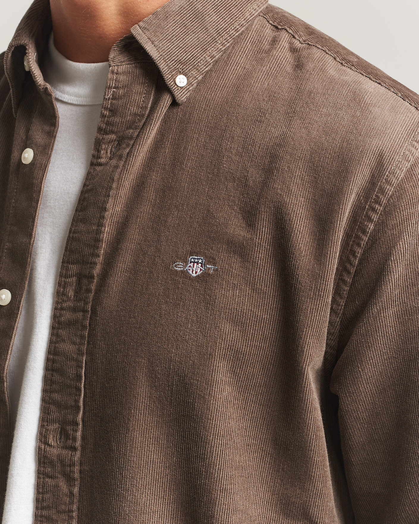 Uomini | Camicie | Gant | Regular Fit Corduroy Shirt Faded Taupe