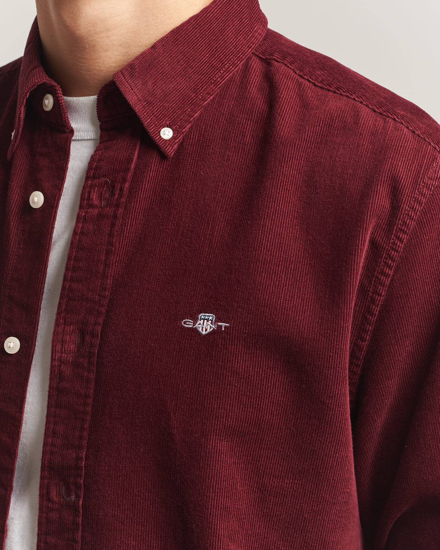 Uomini | Camicie | Gant | Regular Fit Corduroy Shirt Deep Grape Wine