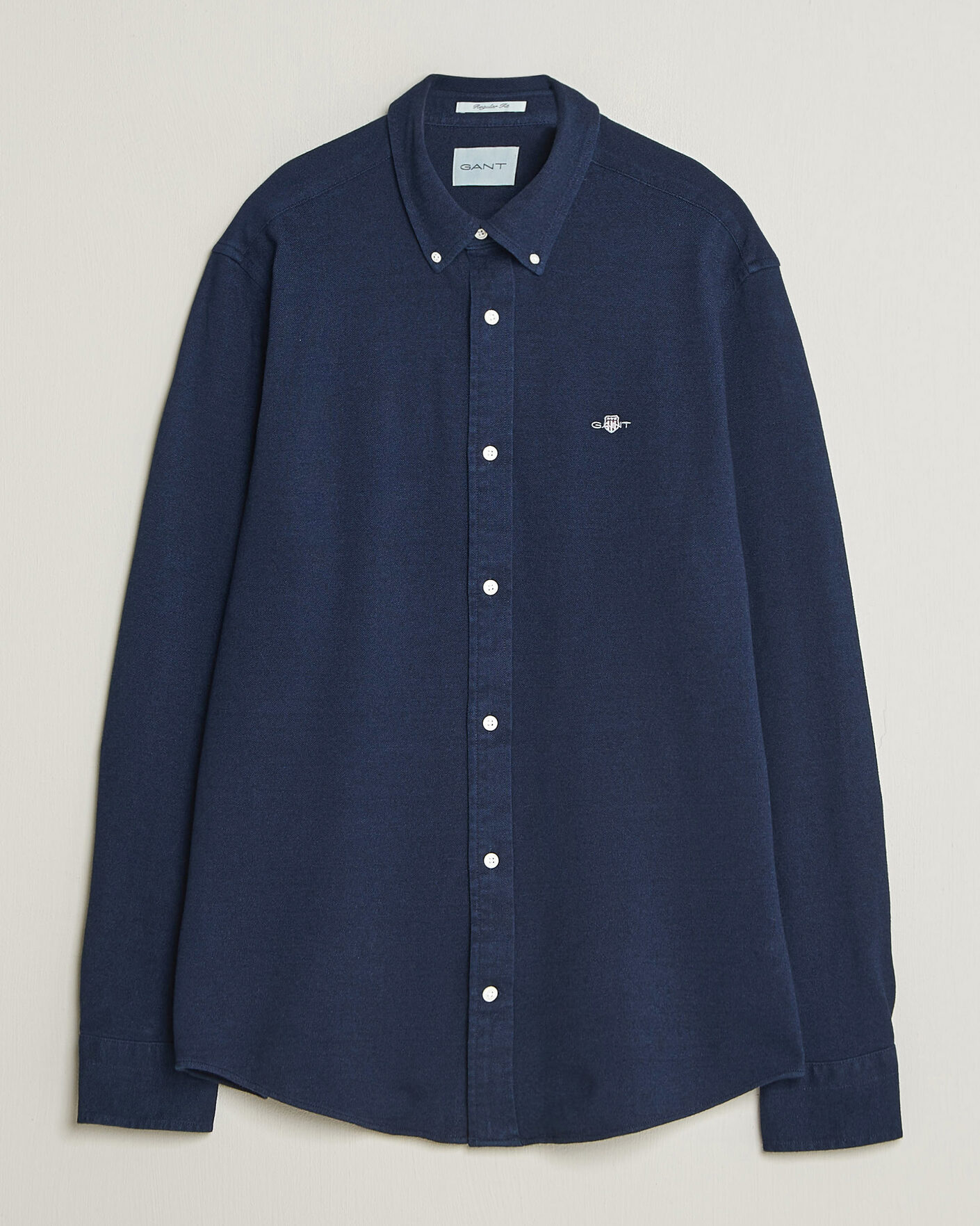 Uomini | Camicie | Gant | Regular Fit Indigo Jersey Pique Shirt Dark Blue