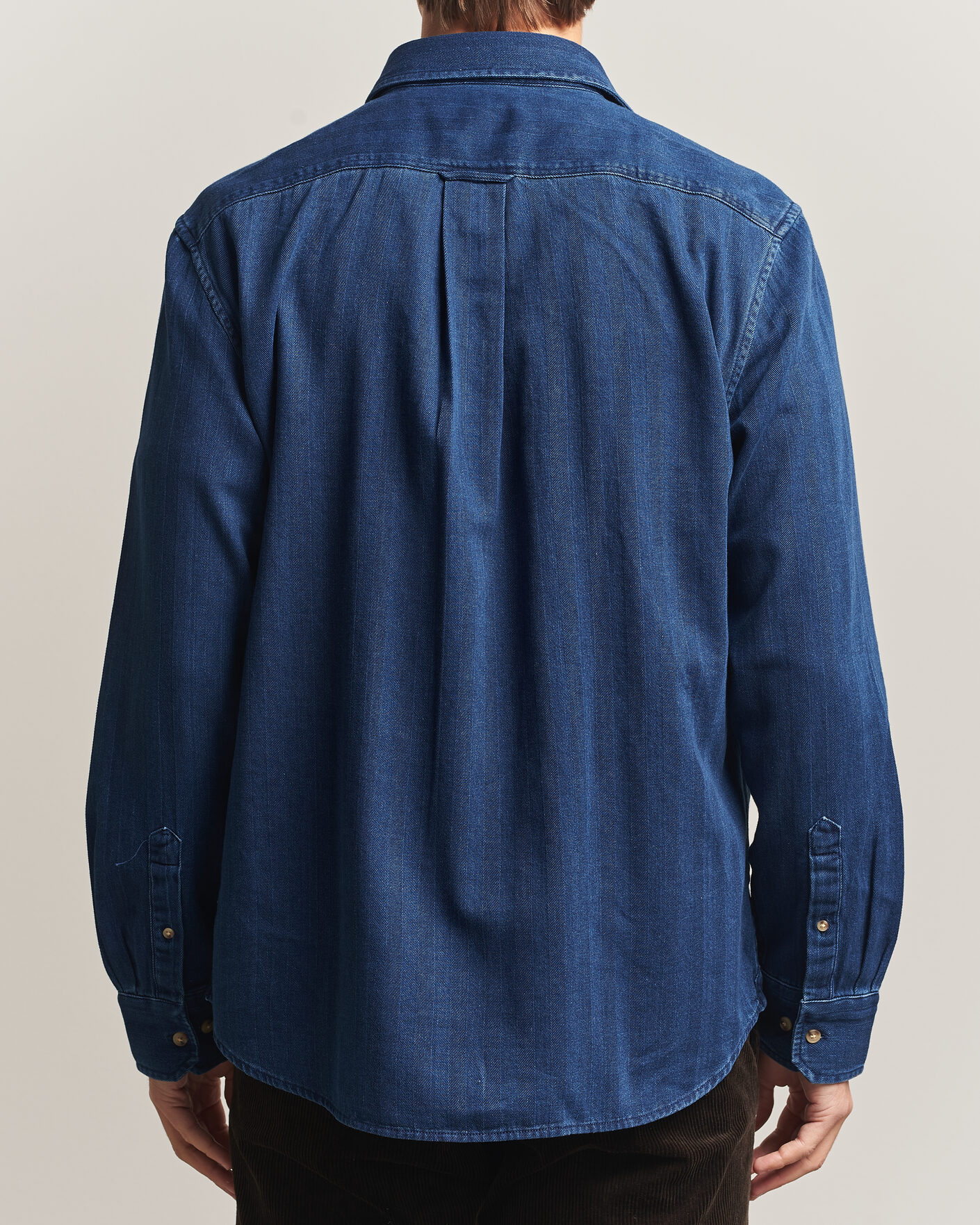 Uomini | Camicie | Gant | Regular Fit Indigo Herringbone Overshirt Mid Blue