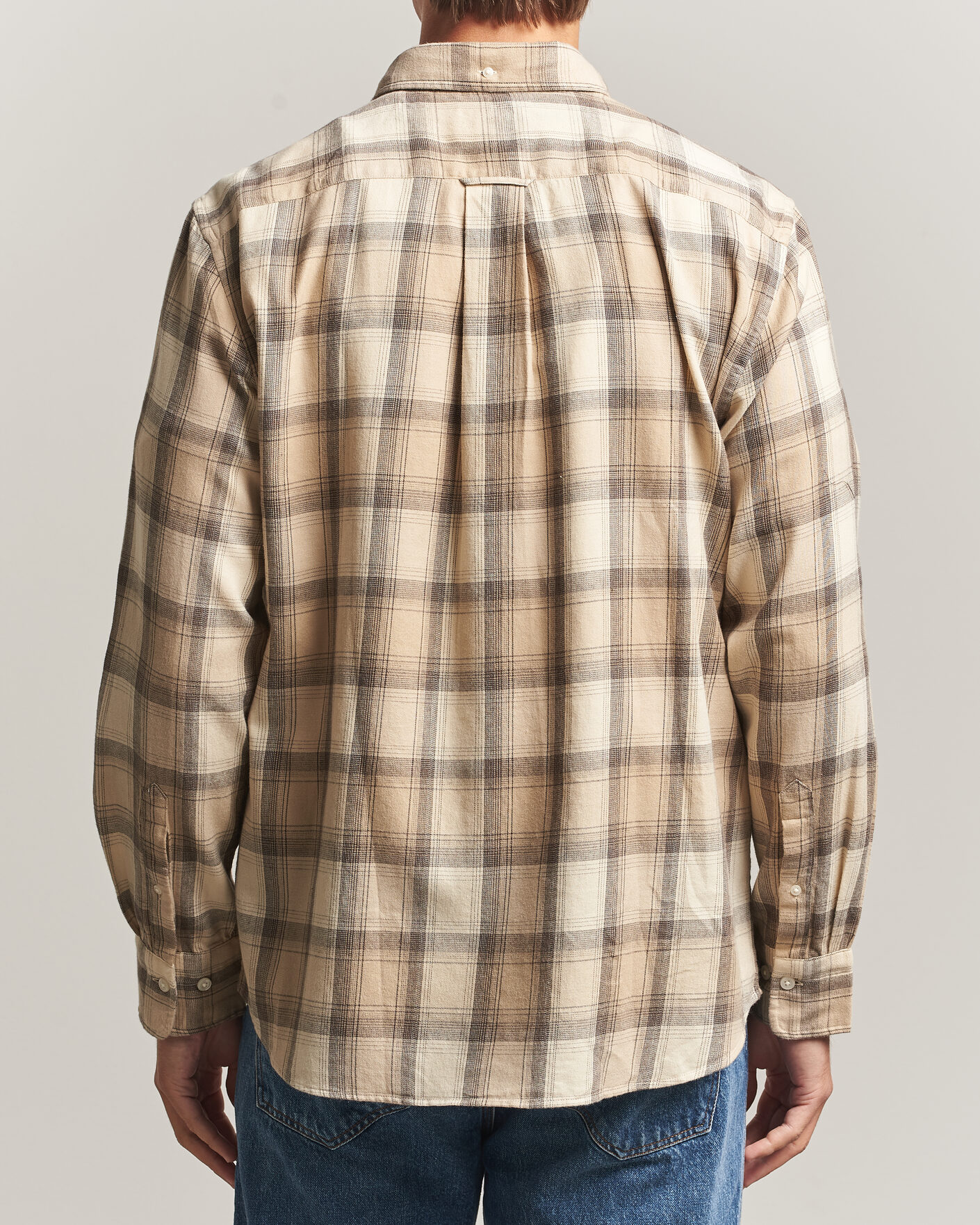 Uomini | Camicie | Gant | Regular Fit Windblown Flannel Checked Shirt Dry Sand