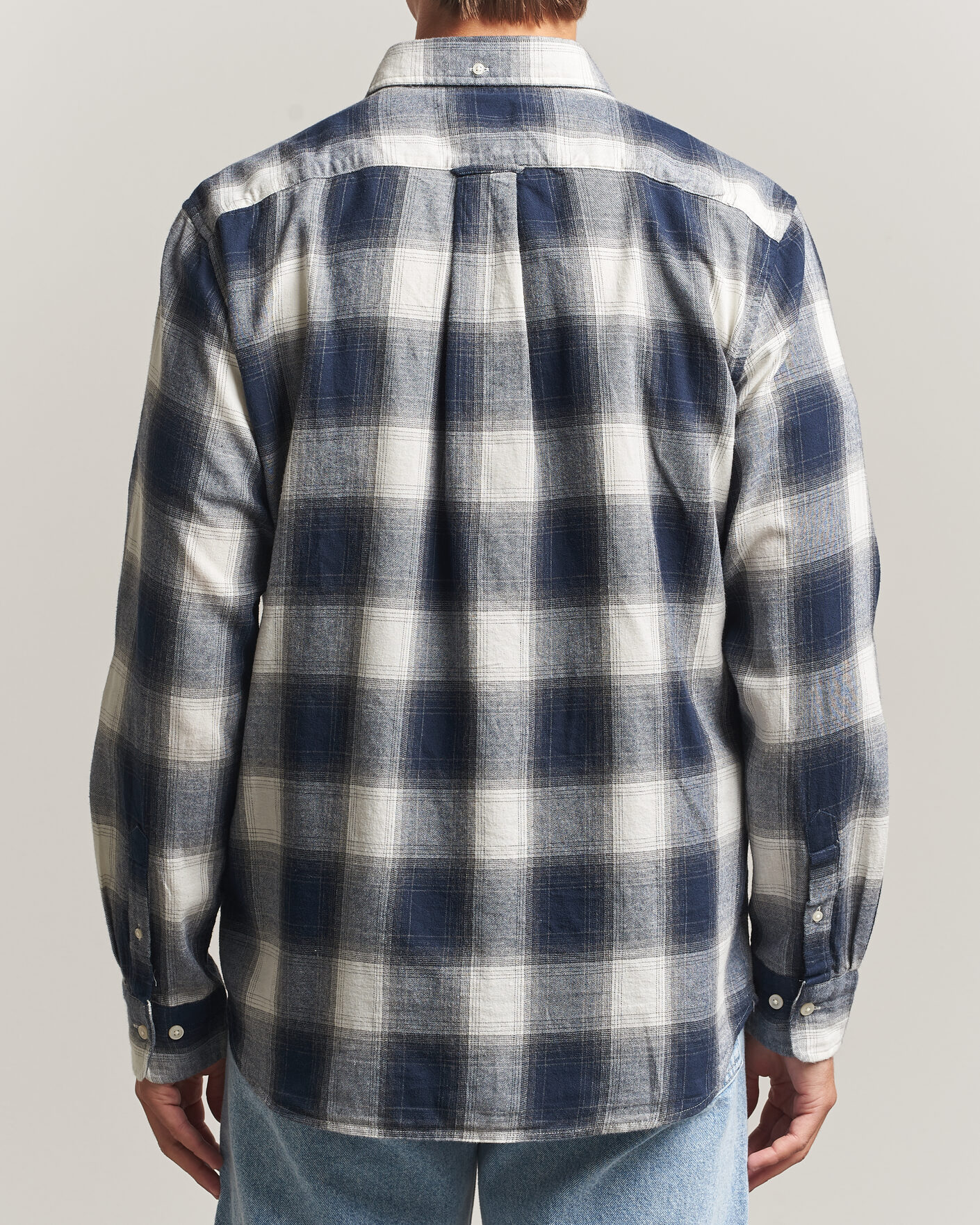 Uomini | Camicie | Gant | Regular Fit Windblown Flannel Checked Shirt Evening Blue
