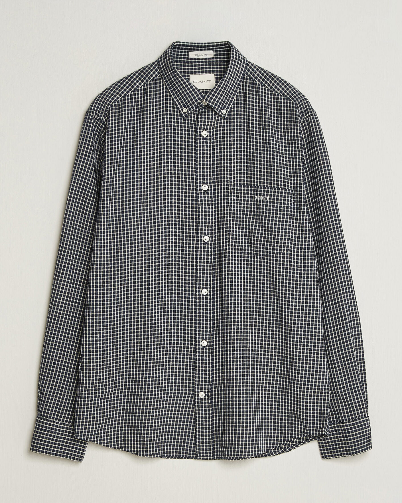 Uomini | Camicie | Gant | Regular Fit Windblown Flannel Checked Shirt Evening Blue