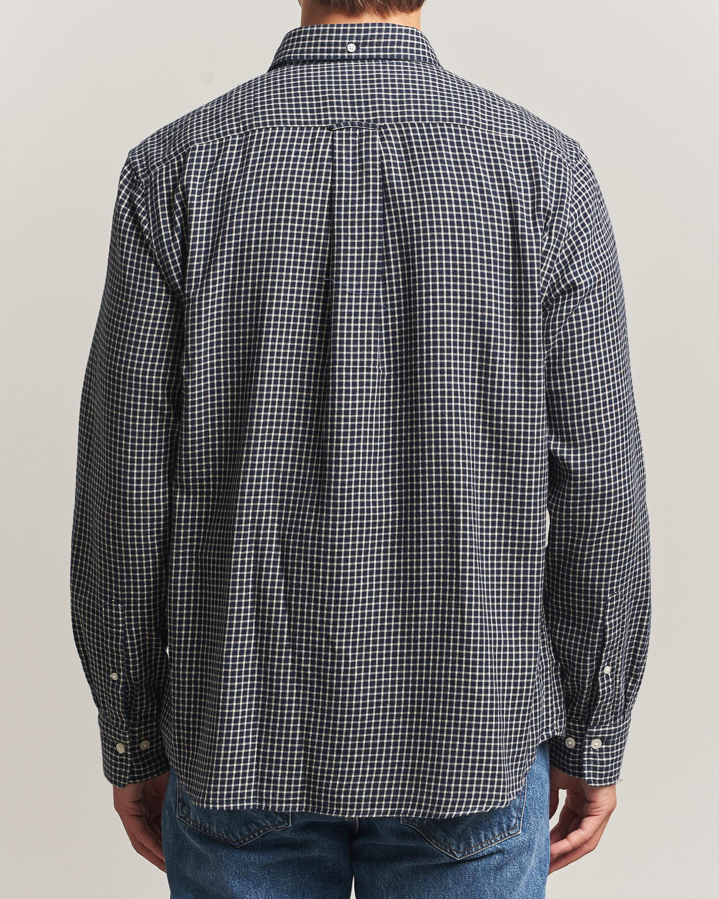 Uomini | Camicie | Gant | Regular Fit Windblown Flannel Checked Shirt Evening Blue