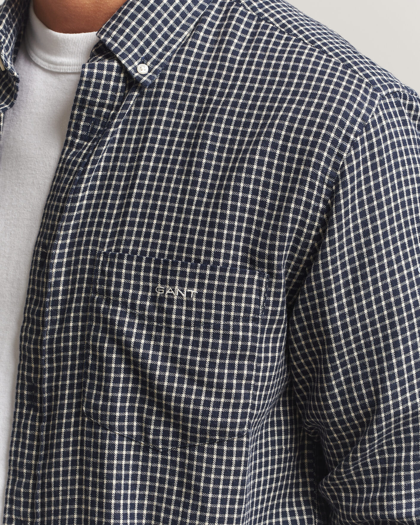 Uomini | Camicie | Gant | Regular Fit Windblown Flannel Checked Shirt Evening Blue
