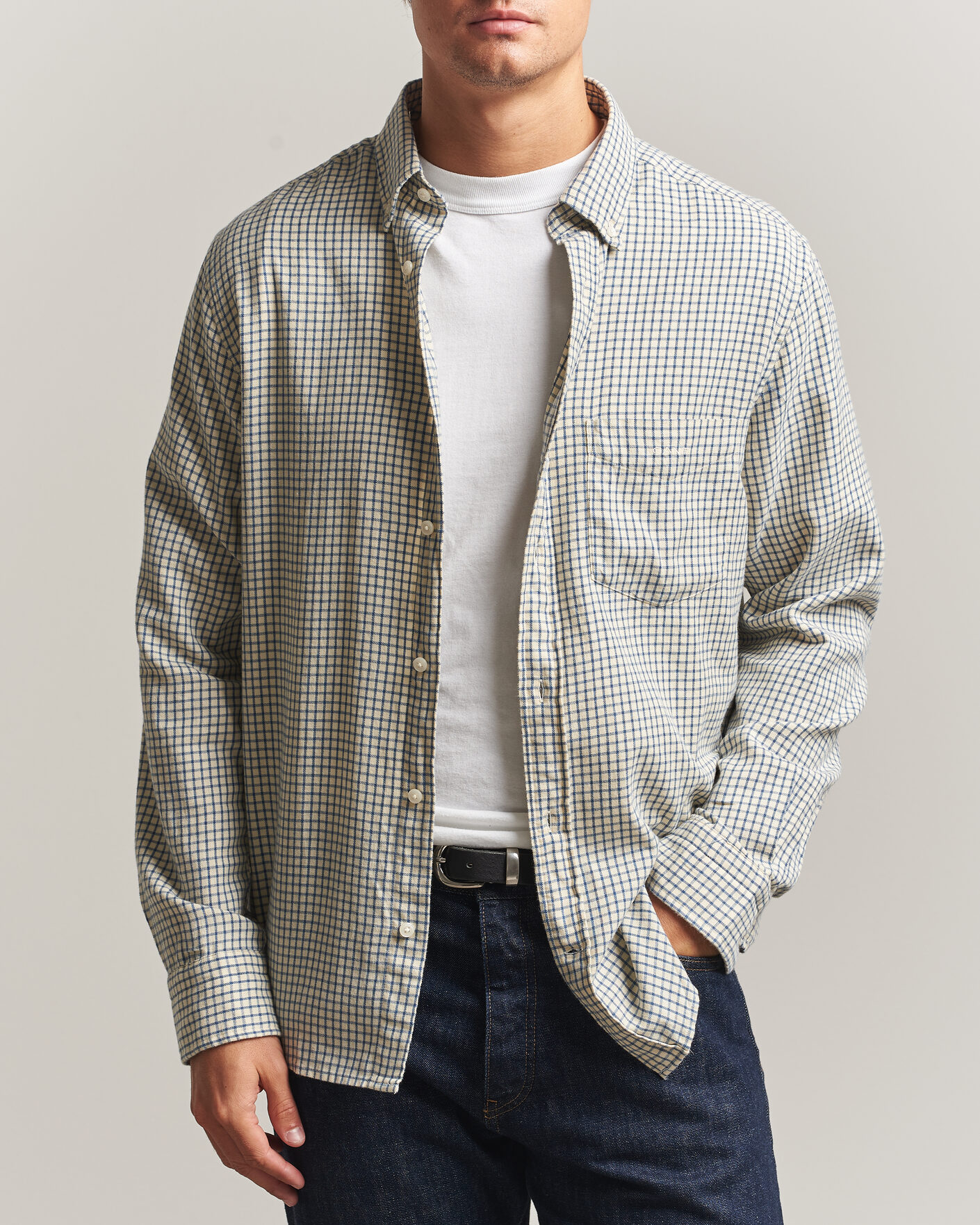 Uomini | Camicie | Gant | Regular Fit Windblown Flannel Checked Shirt Blue Horizon