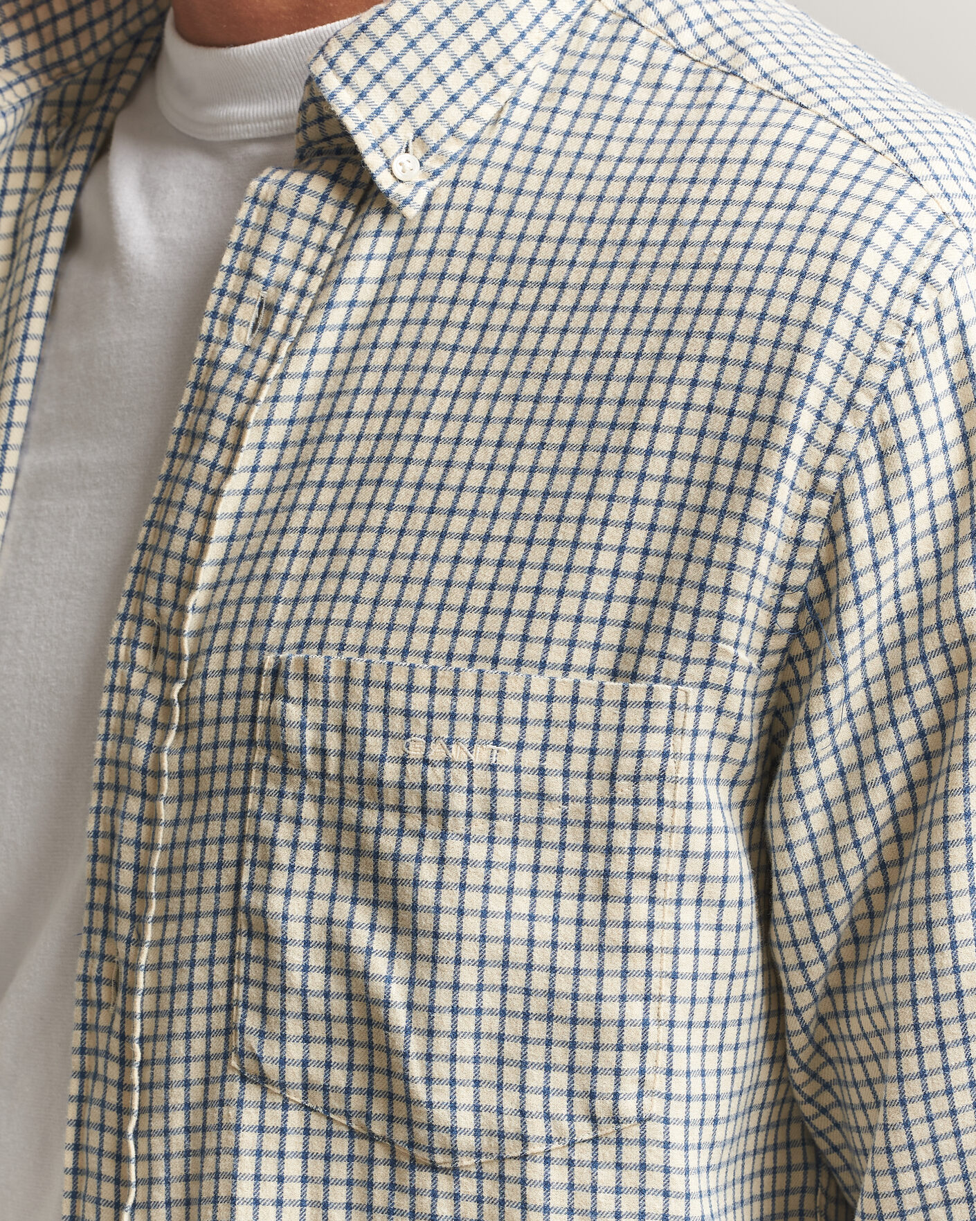 Uomini | Camicie | Gant | Regular Fit Windblown Flannel Checked Shirt Blue Horizon