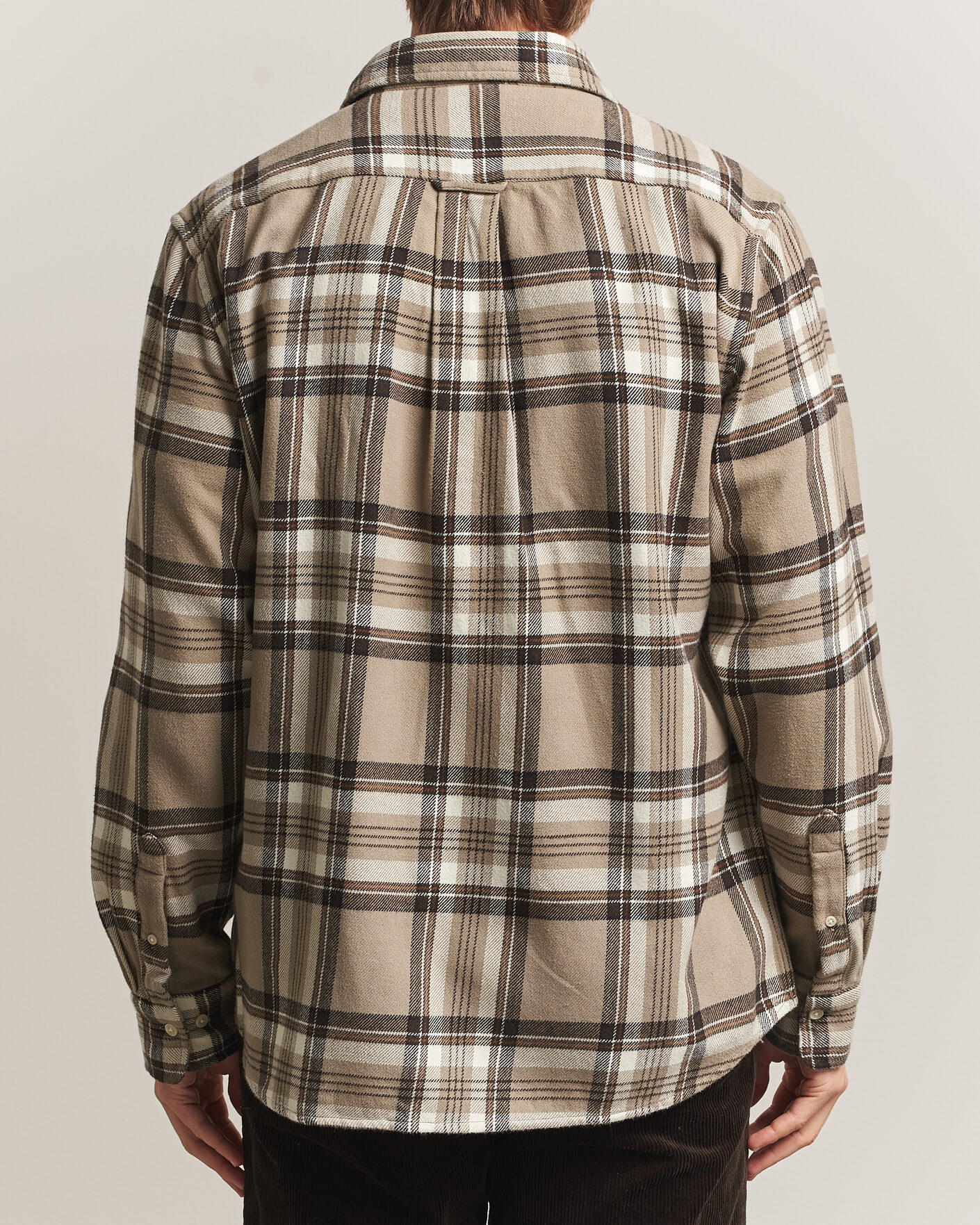 Uomini | Camicie | Gant | Regular Fit Flannel Checked Overshirt Mist Taupe