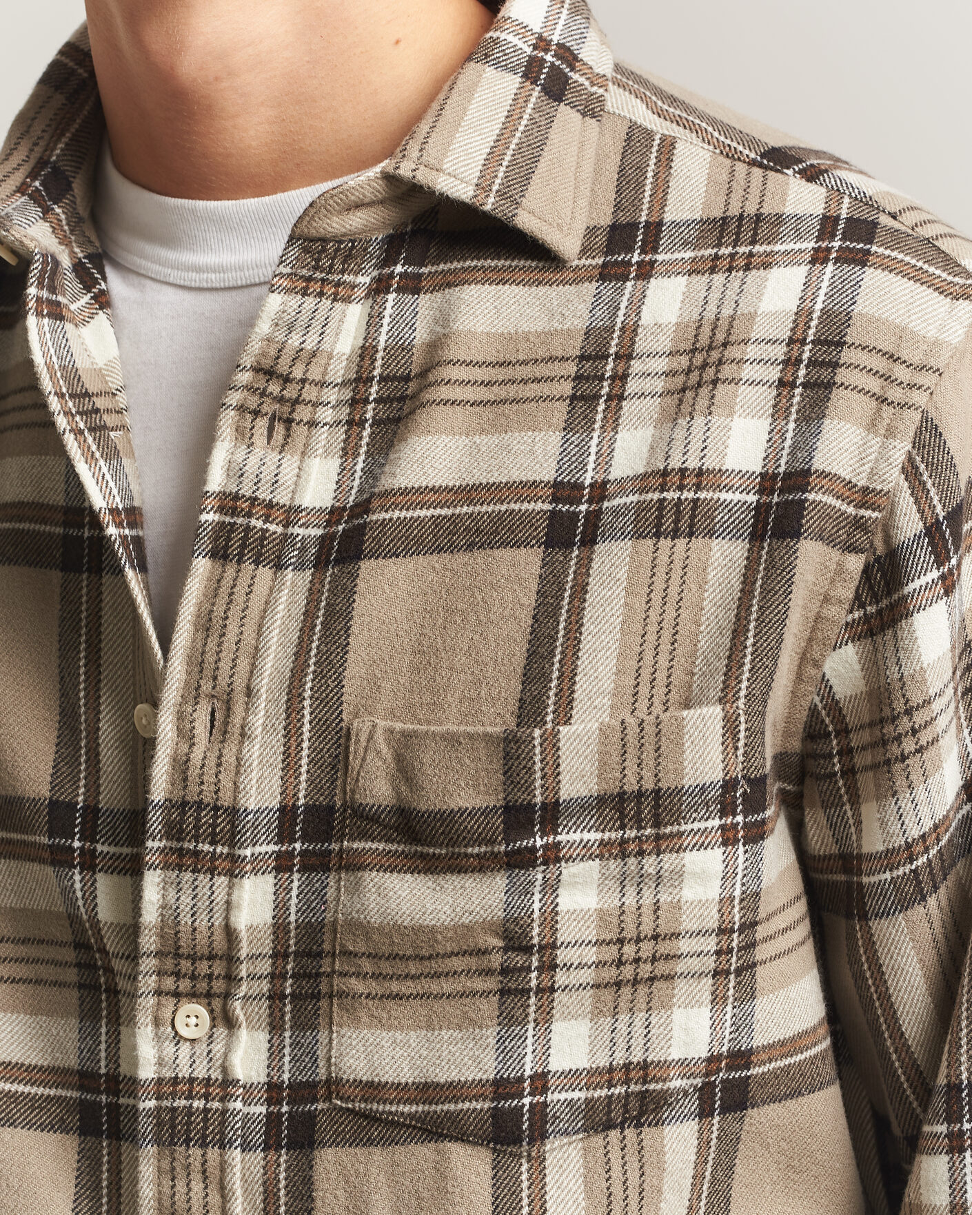 Uomini | Camicie | Gant | Regular Fit Flannel Checked Overshirt Mist Taupe