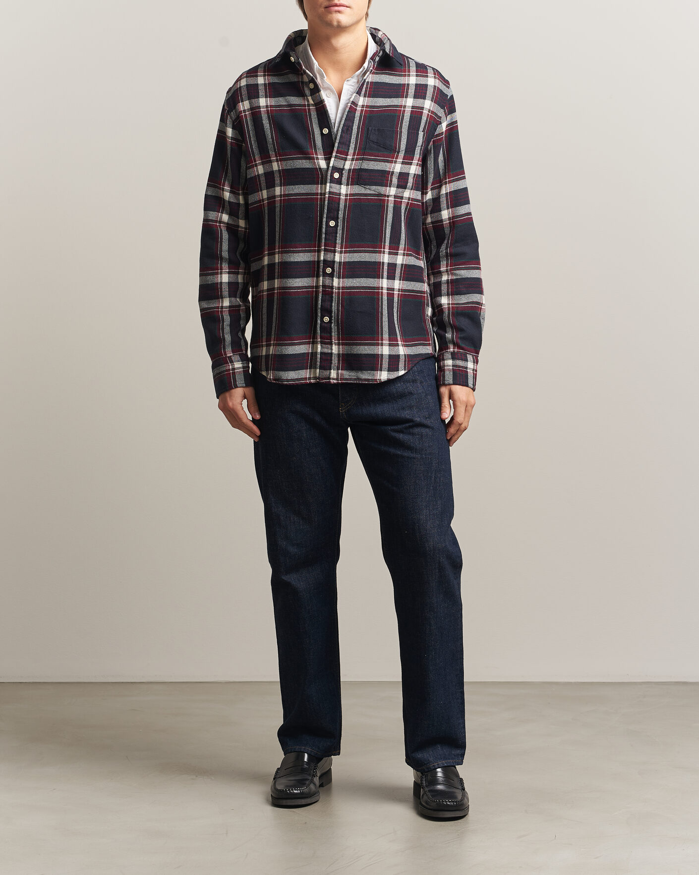 Uomini | Camicie | Gant | Regular Fit Flannel Checked Overshirt Evening Blue