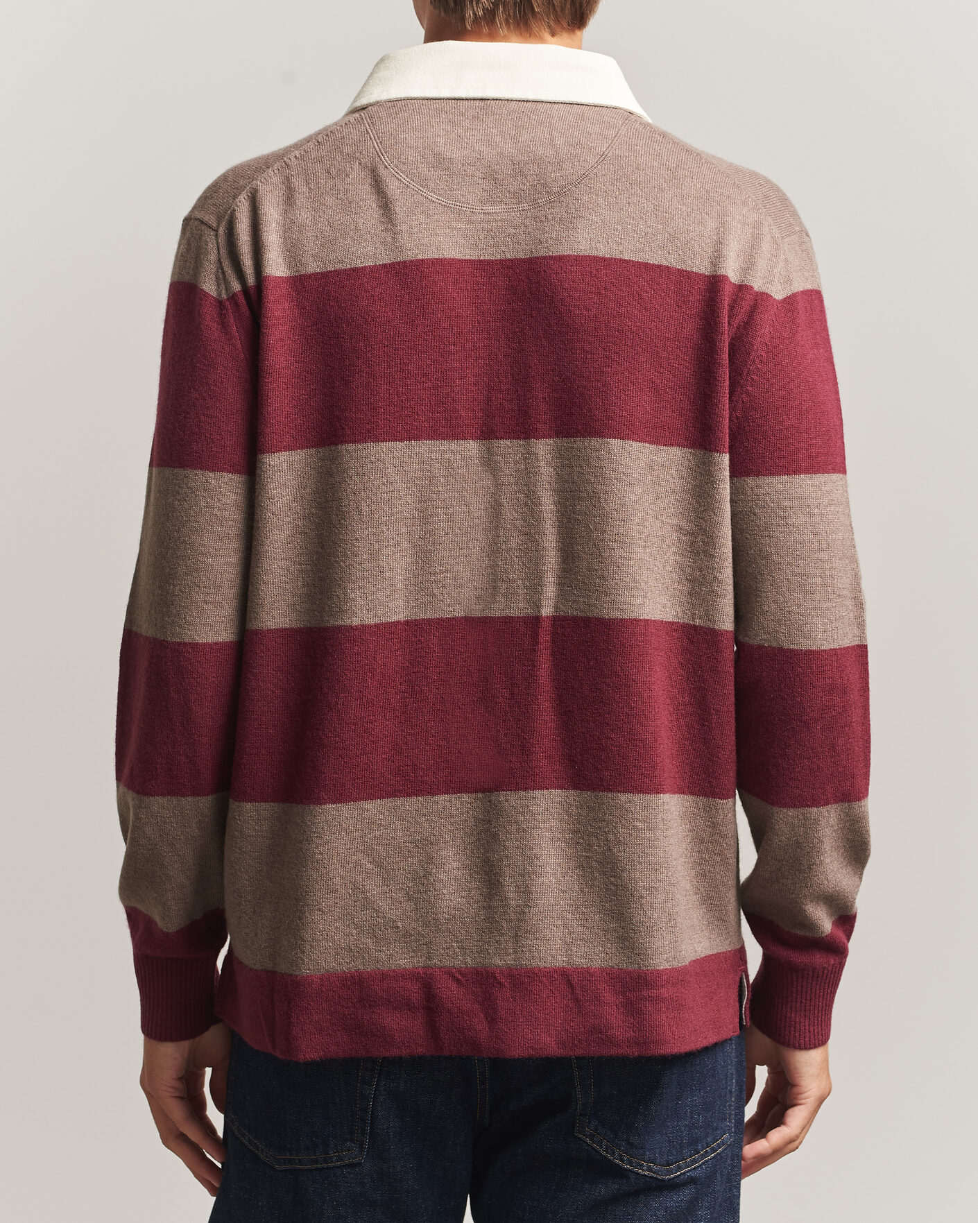 Uomini | Maglieria | Gant | Lambswool Barstriped Rugger Deep Grape Wine