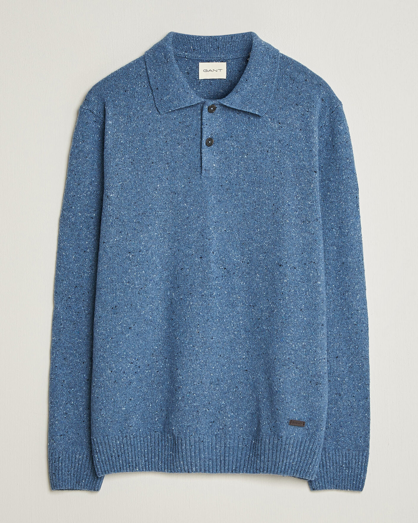 Uomini | Maglieria | Gant | Neps Wool Polo Blue Horizon