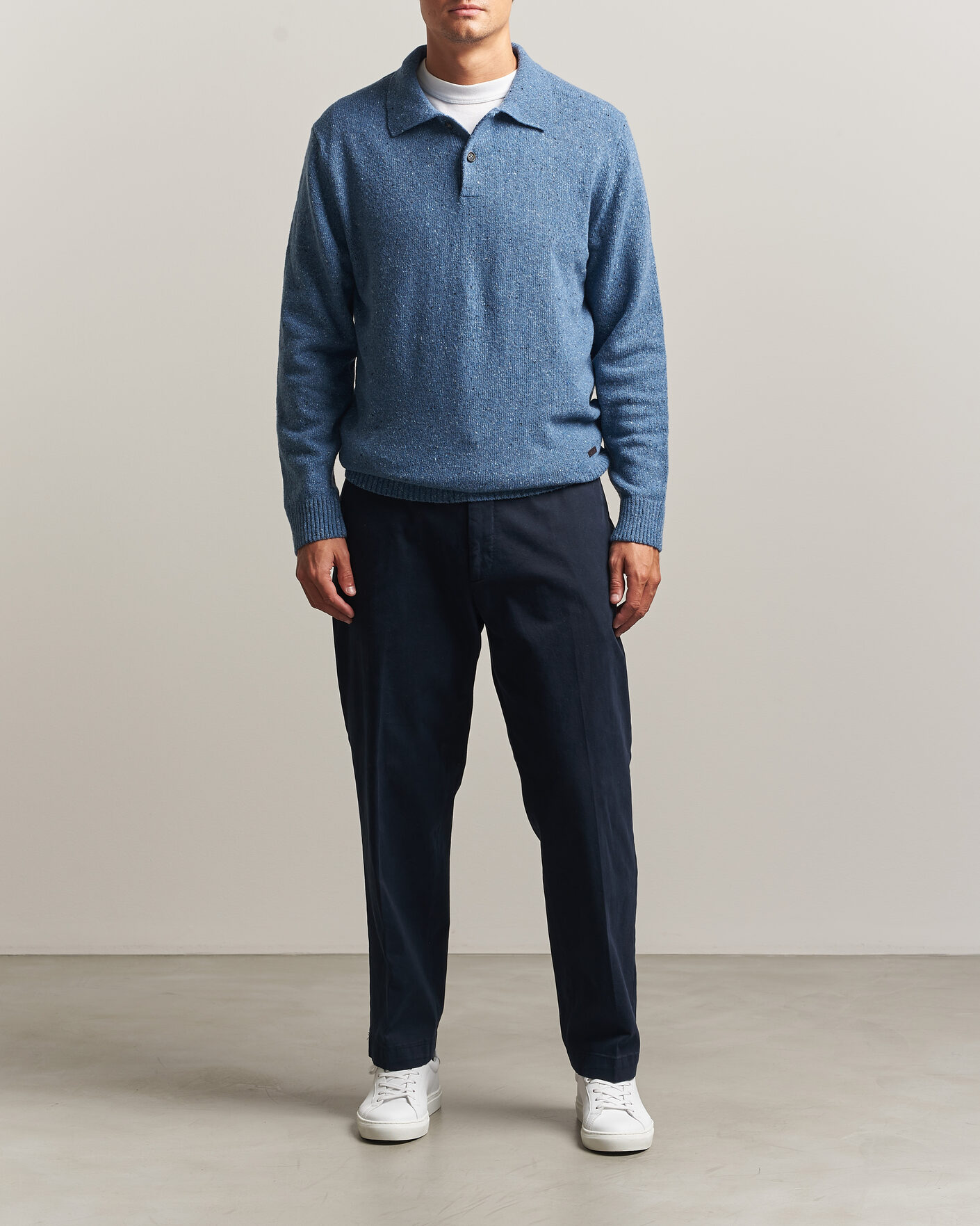 Uomini | Maglieria | Gant | Neps Wool Polo Blue Horizon