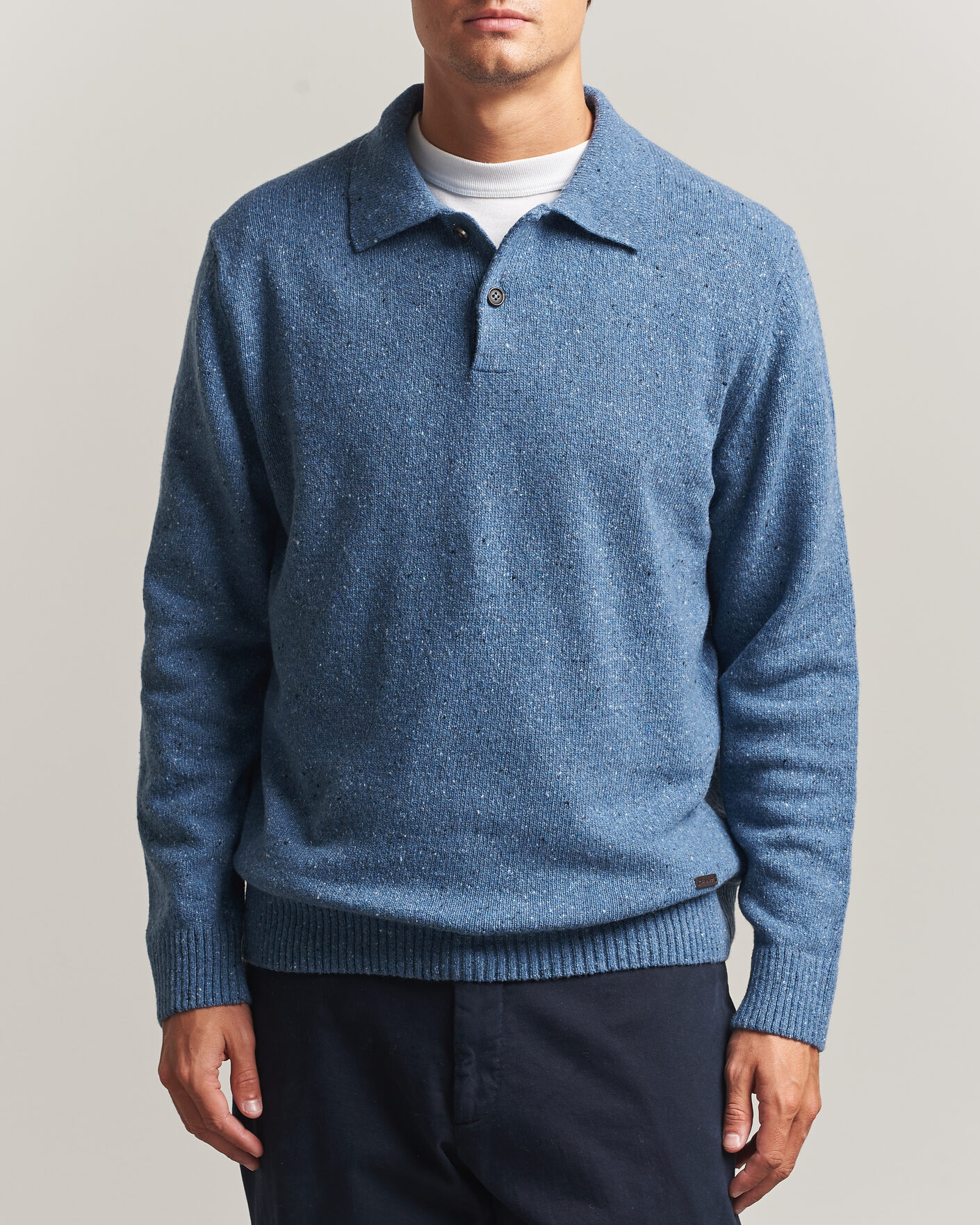 Uomini | Maglieria | Gant | Neps Wool Polo Blue Horizon