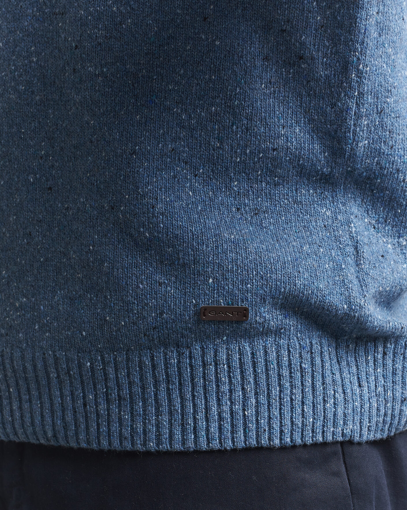 Uomini | Maglieria | Gant | Neps Wool Polo Blue Horizon