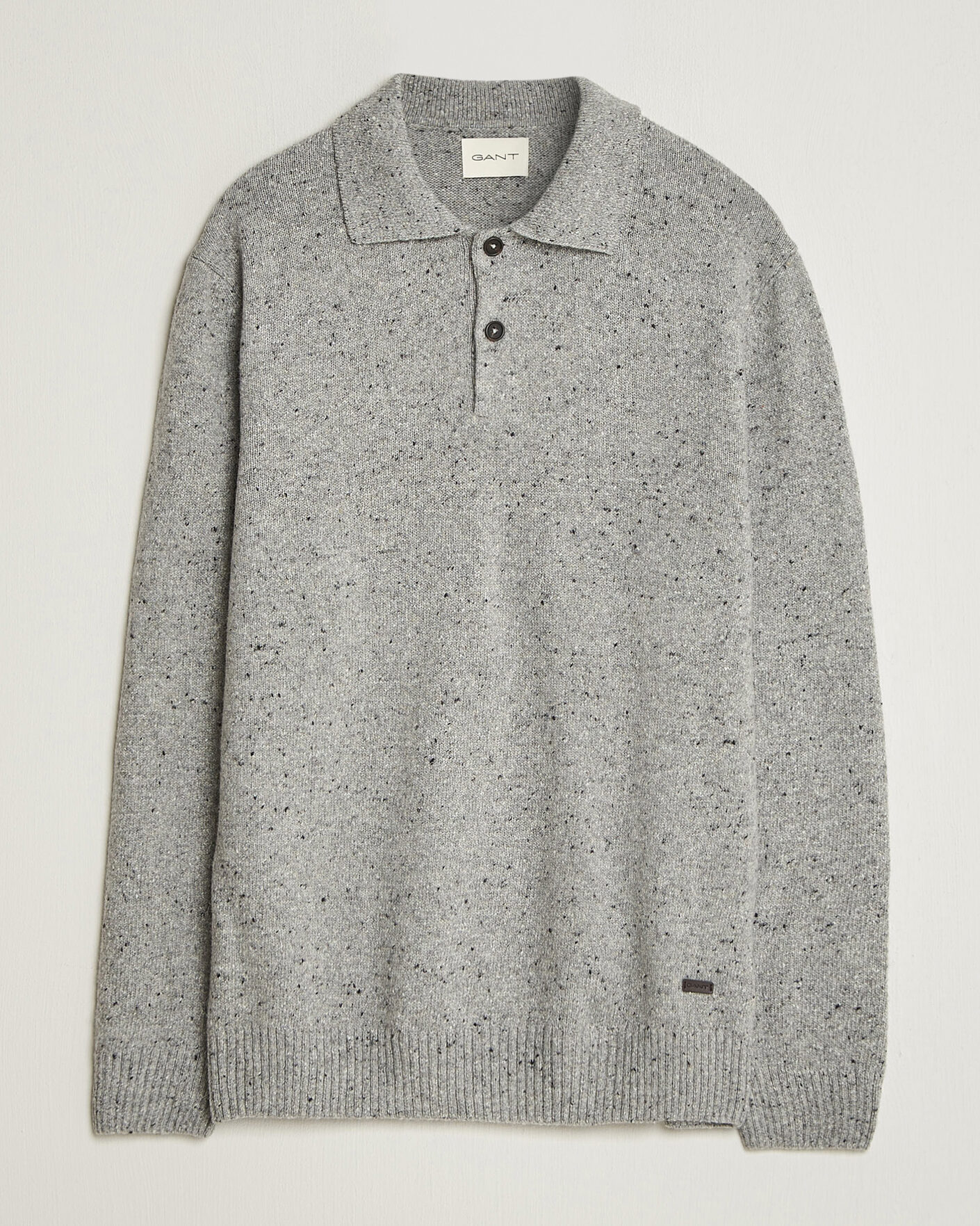 Uomini | Maglieria | Gant | Neps Wool Polo Grey Melange