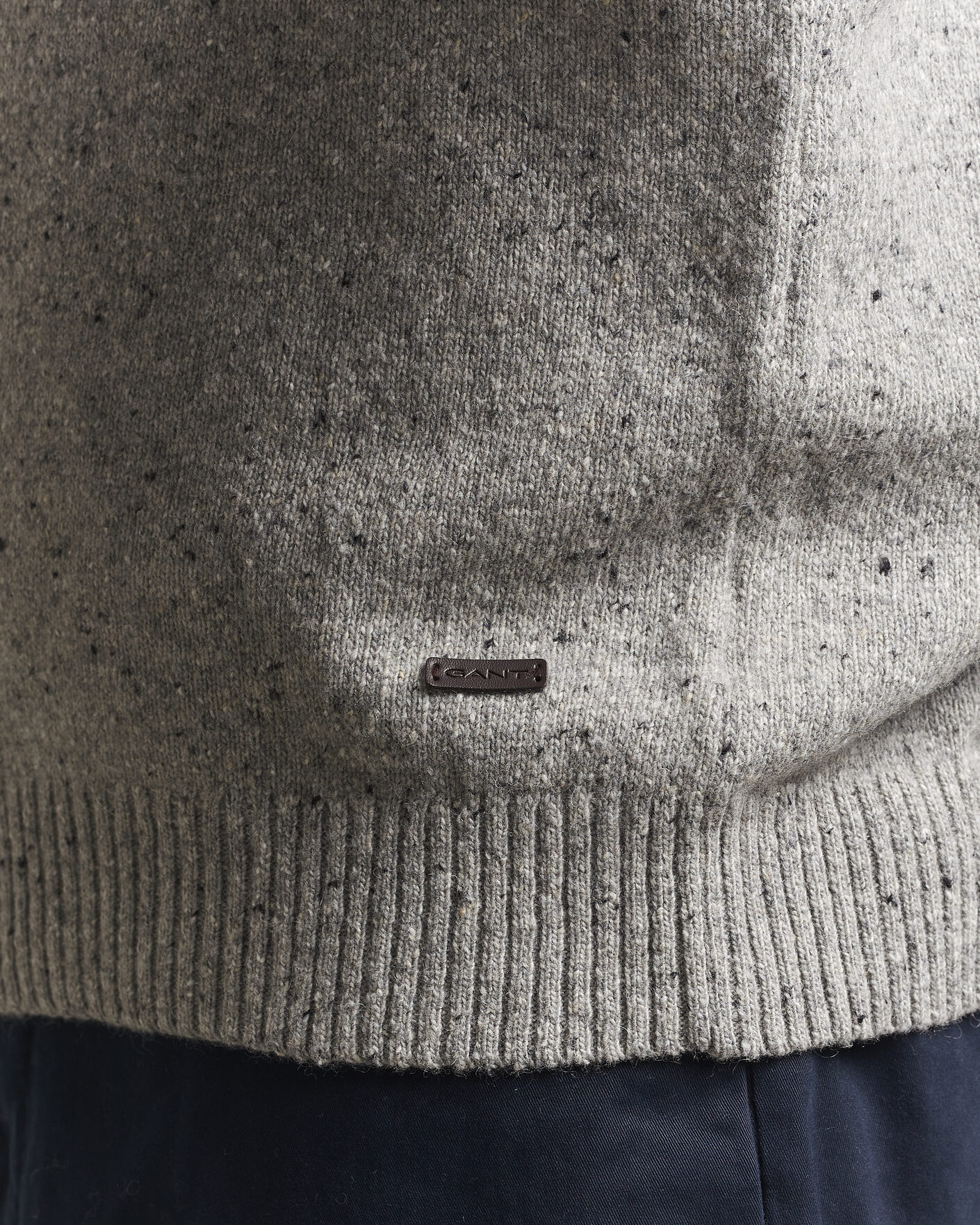 Uomini | Maglieria | Gant | Neps Wool Polo Grey Melange