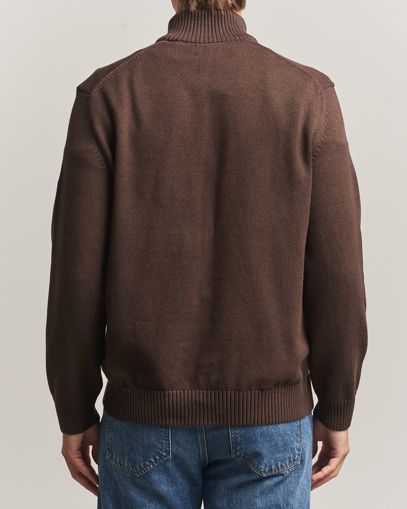 Uomini | Maglieria | Gant | Casual Cotton Half Zip Black Brown Melange