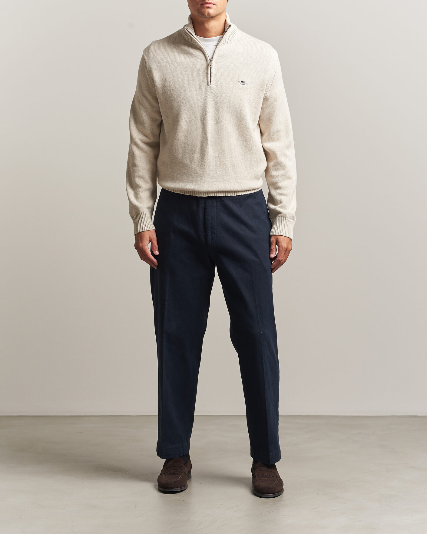 Uomini | Maglieria | Gant | Casual Cotton Half Zip Seed Melange