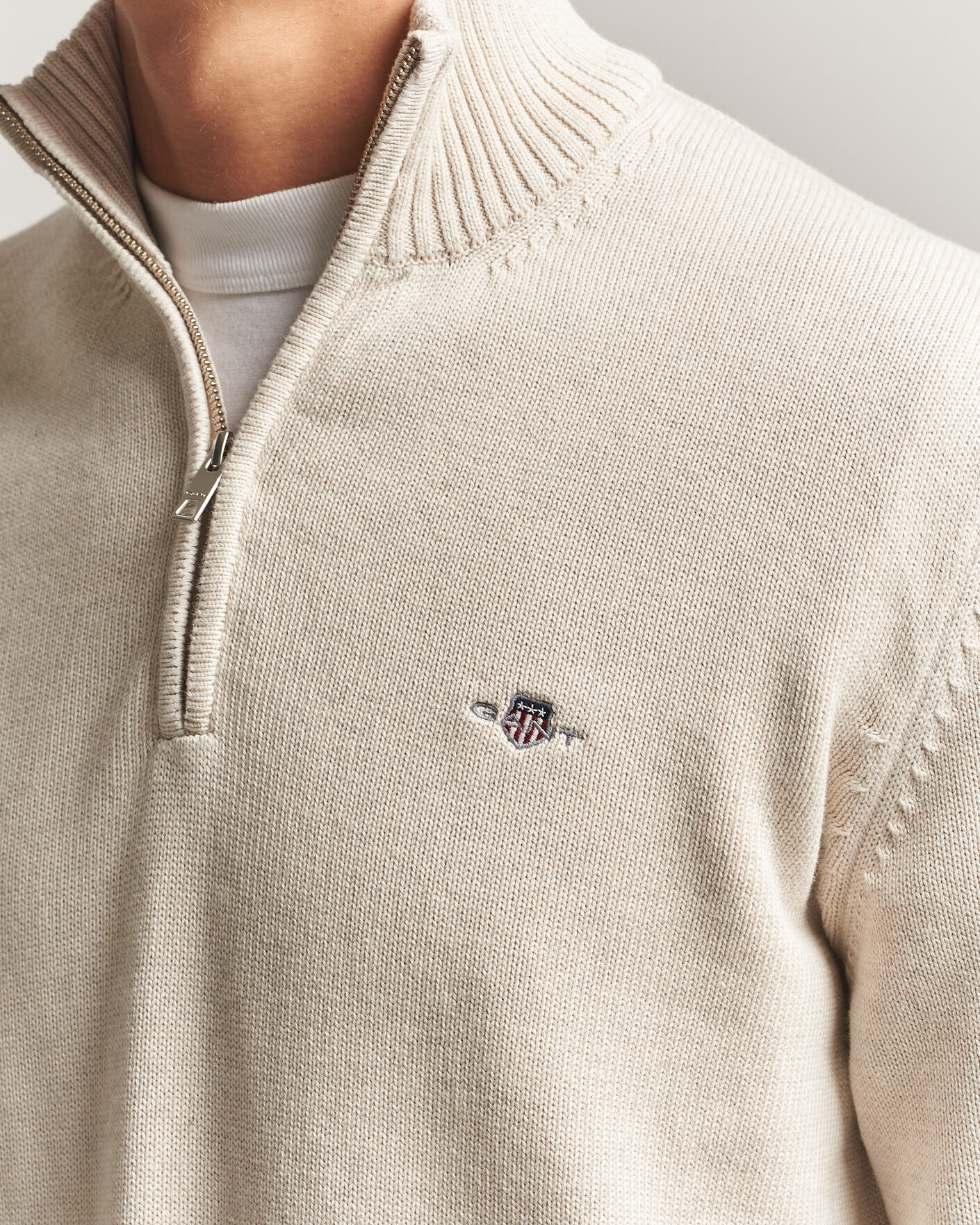 Uomini | Maglieria | Gant | Casual Cotton Half Zip Seed Melange
