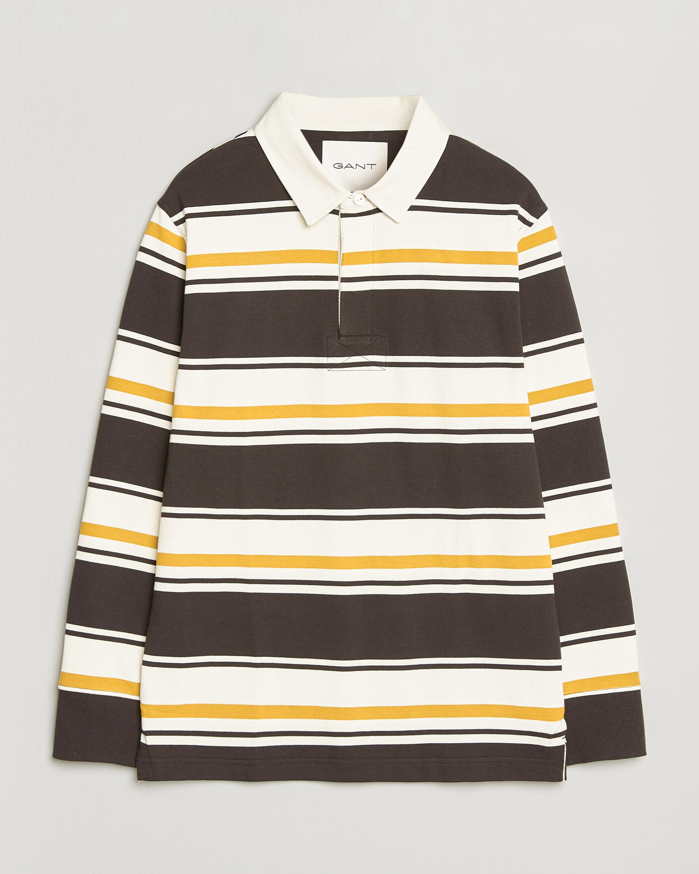 Uomini | Maglieria | Gant | Striped Heavy Rugger Charred Wood Brown