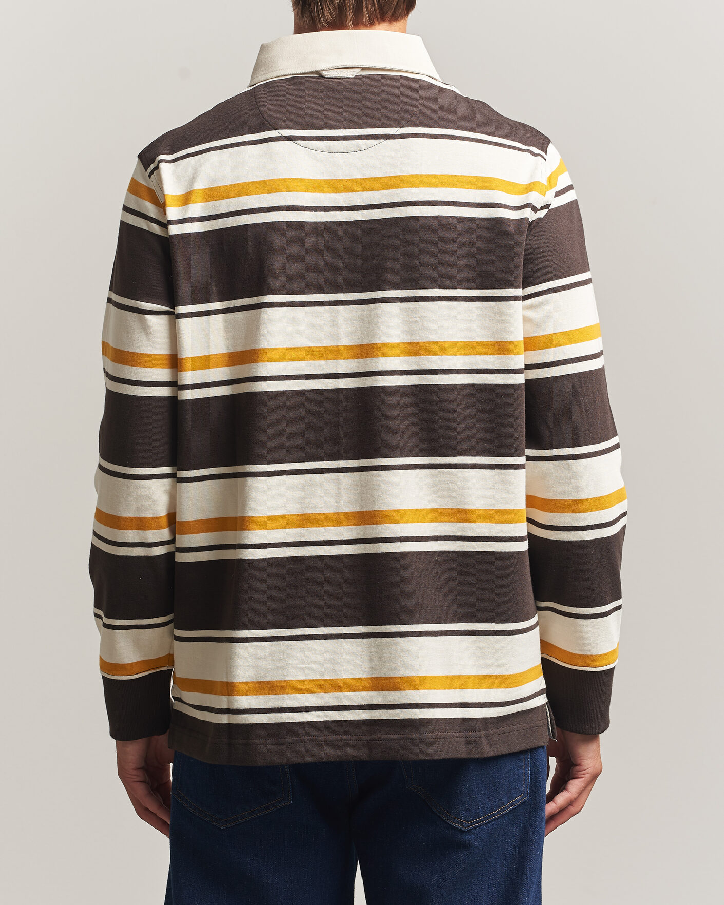 Uomini | Maglieria | Gant | Striped Heavy Rugger Charred Wood Brown
