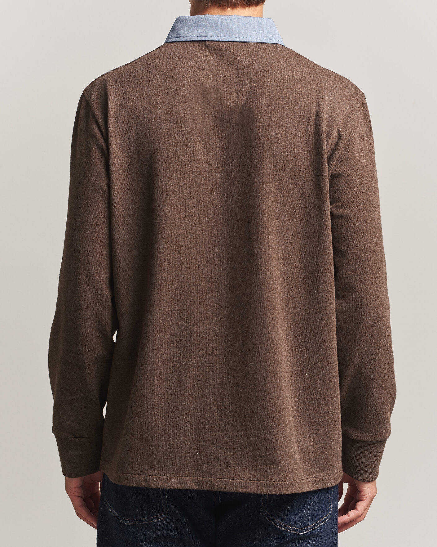 Uomini | Maglieria | Gant | Chambray Solid Heavy Rugger Black Brown Melange