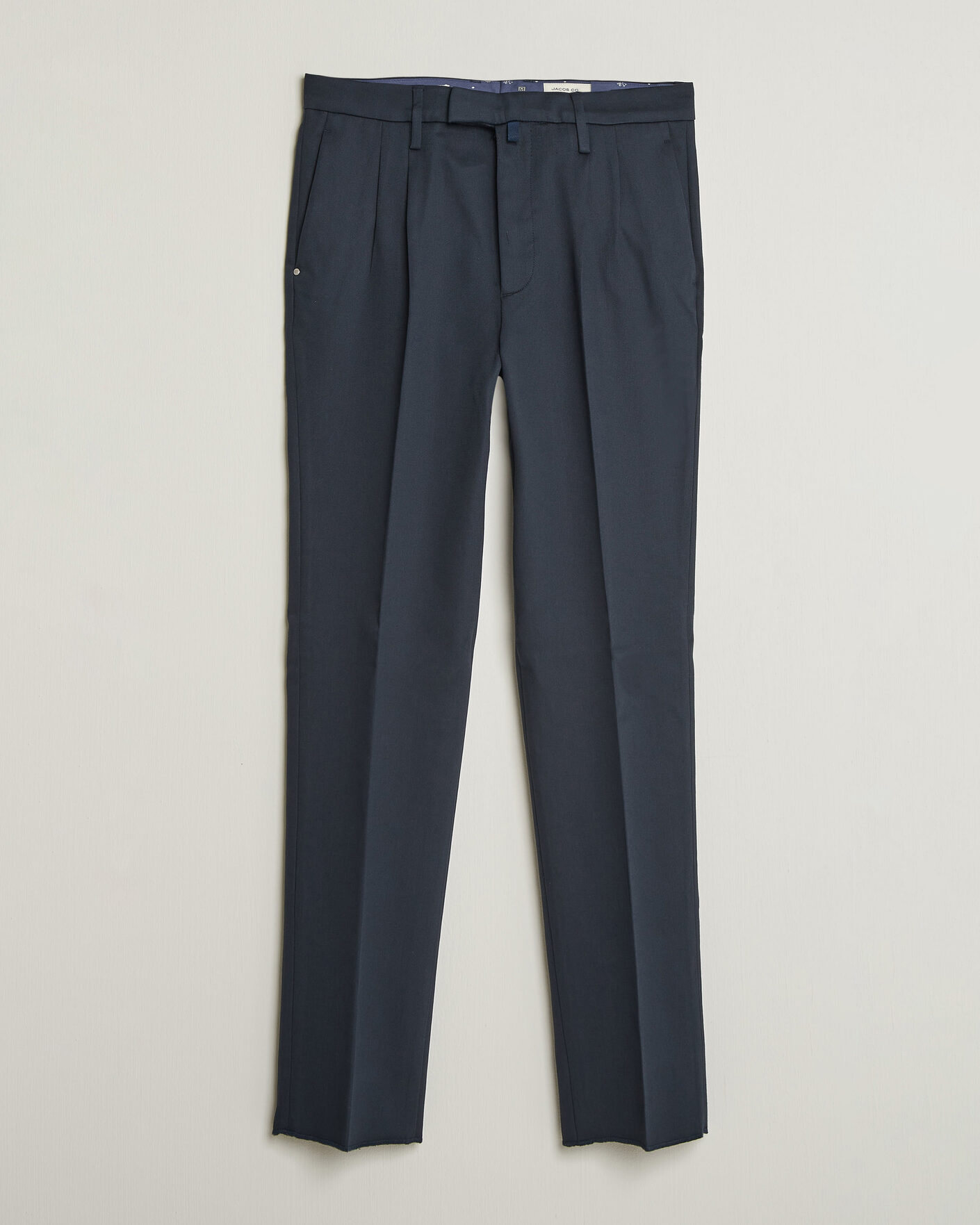 Uomini | Pantaloni | Jacob Cohën | Lucas Pleated Cotton Gabardine Trousers Navy