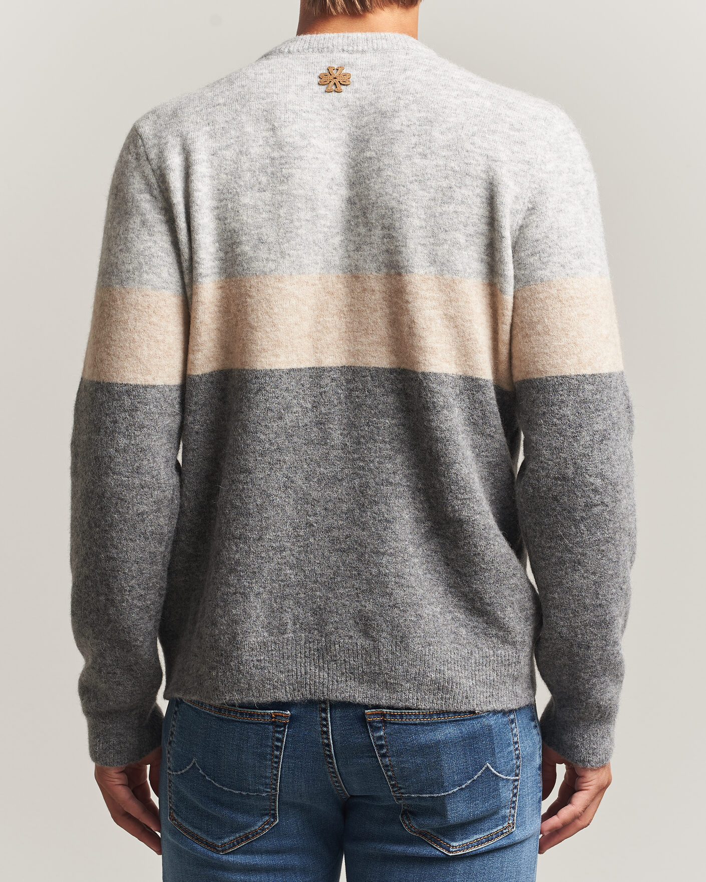 Uomini | Maglieria | Jacob Cohën | Embroidery Knitted Apres-Ski Crew Neck Grey