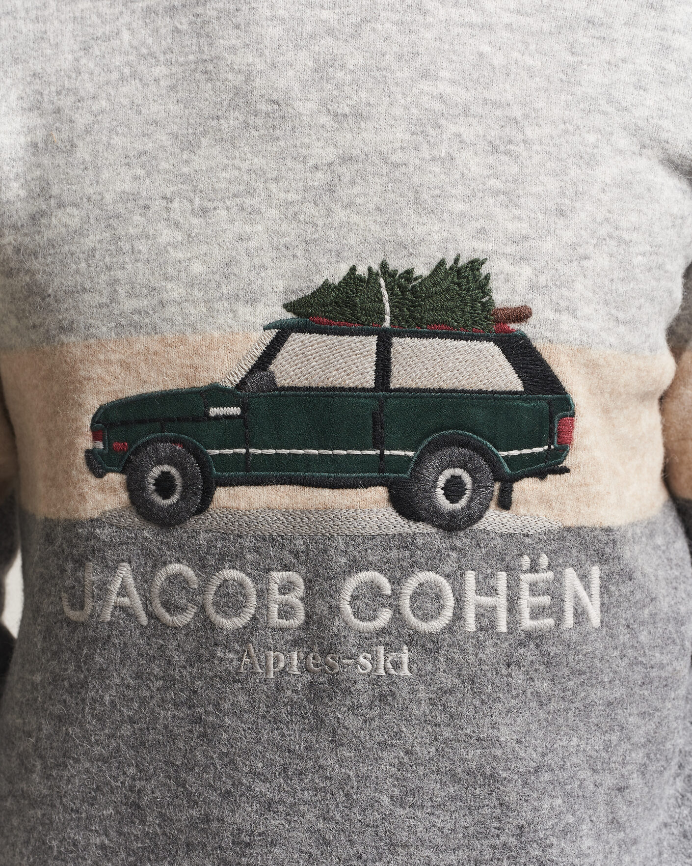 Uomini | Maglieria | Jacob Cohën | Embroidery Knitted Apres-Ski Crew Neck Grey