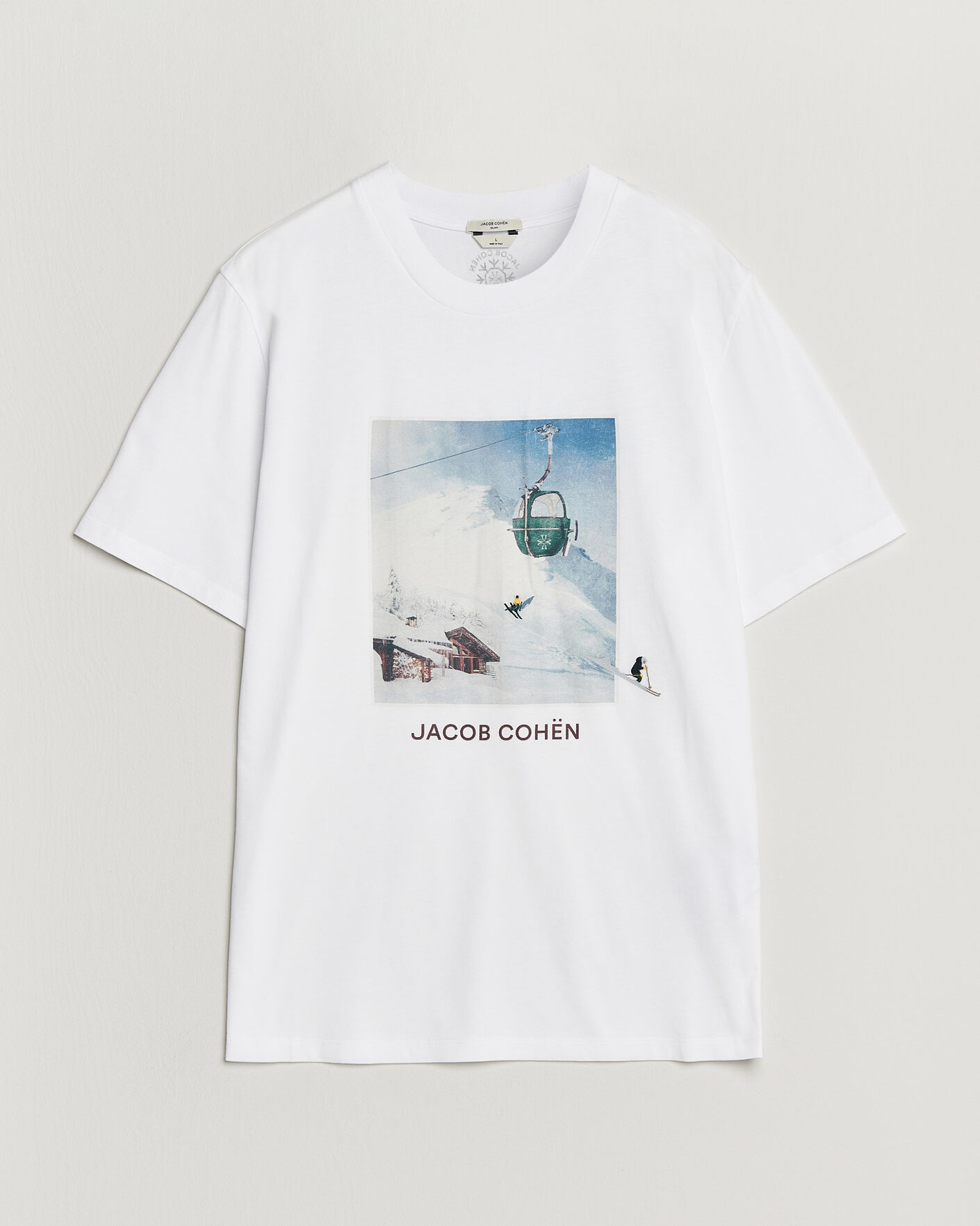 Uomini | T-shirt | Jacob Cohën | Apres Ski Printed T-Shirt White
