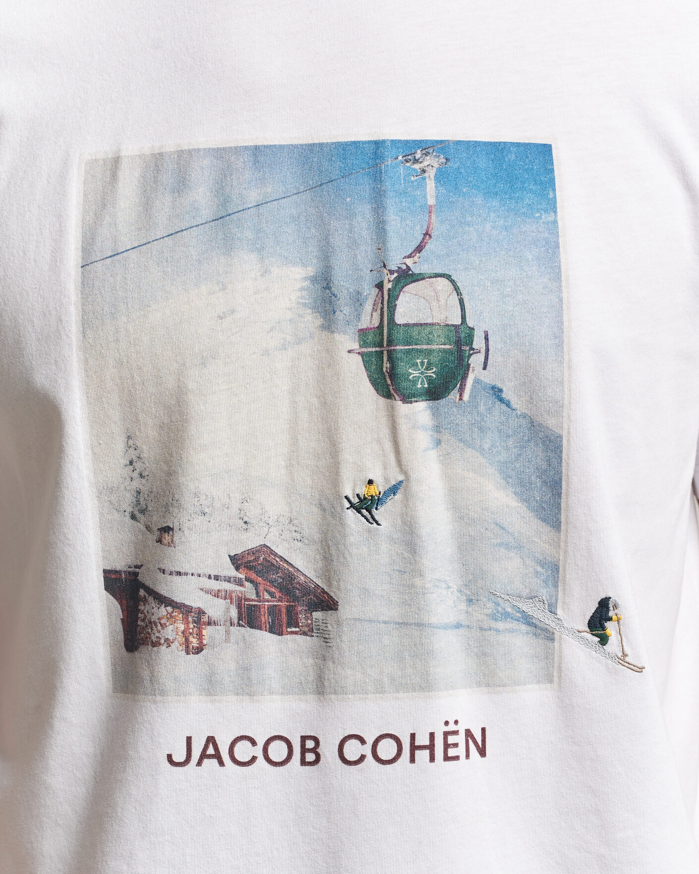 Uomini | T-shirt | Jacob Cohën | Apres Ski Printed T-Shirt White